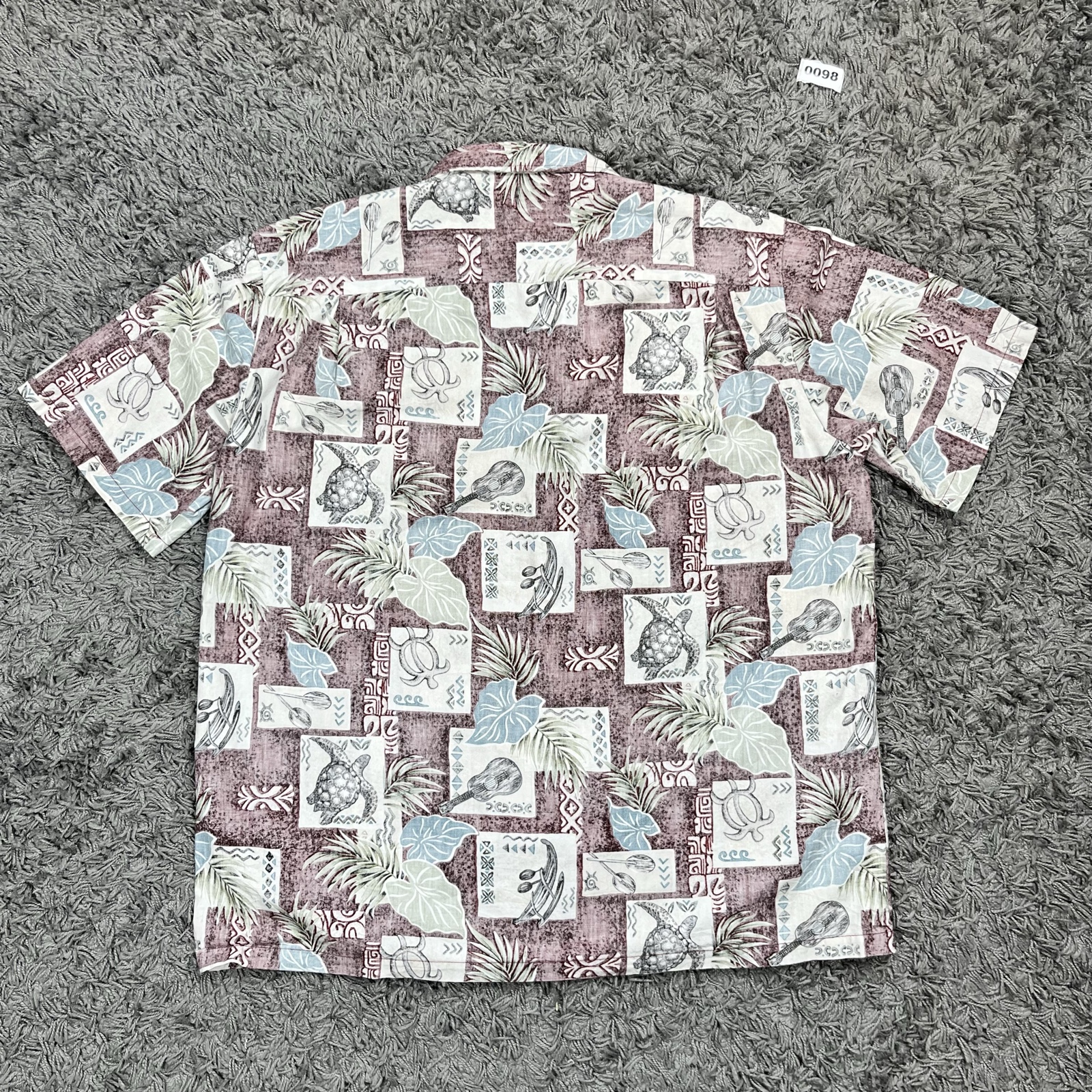 Royal Hawaiian Creations Burgundy & Blue Short Sleeve Shirt XXL image 6
