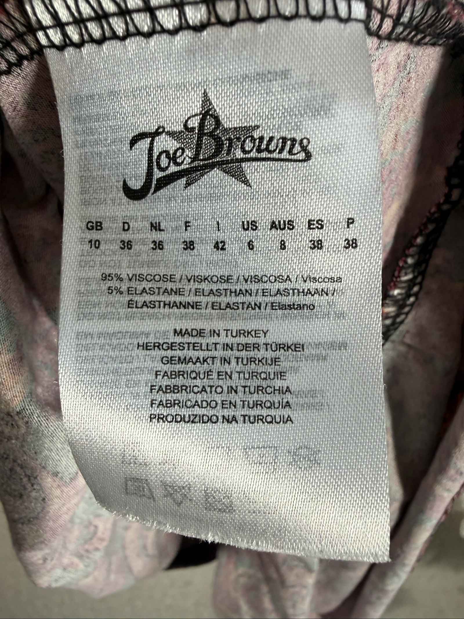 Joe Browns Black & Pink Paisley Viscose Dress UK 10 Long Sleeve Casual image 5