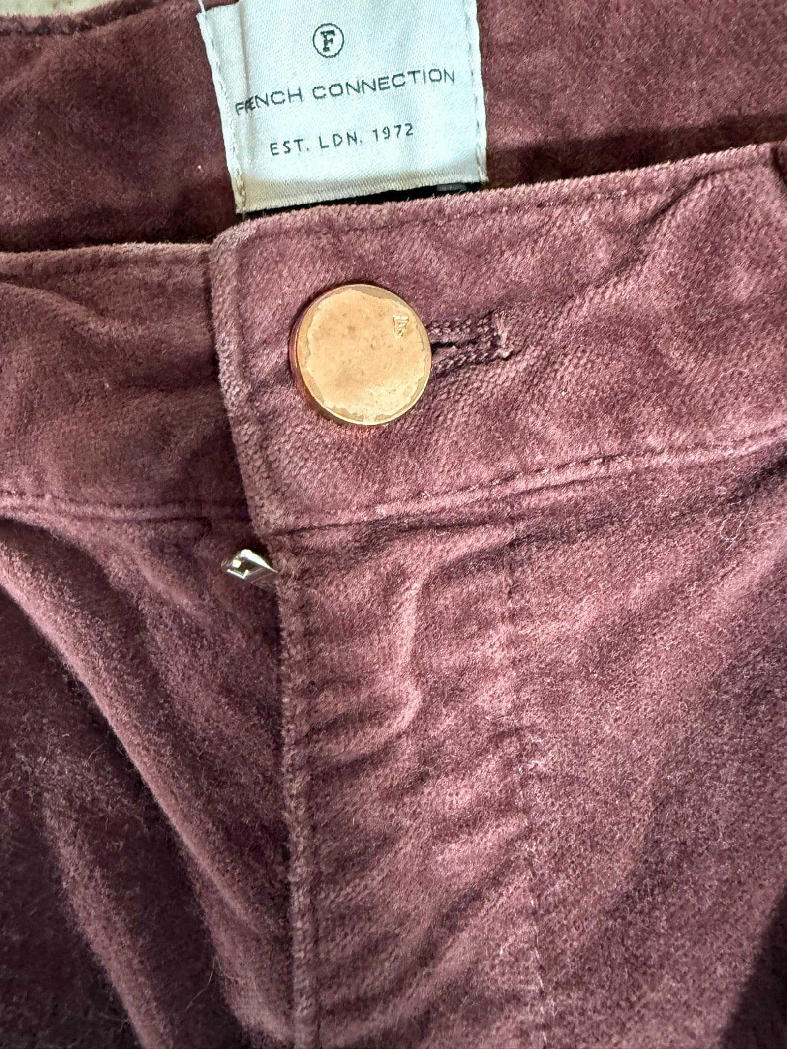 French Connection Burgundy Cotton Skinny Jeans UK 10 Classic Fit Power Skinny image 2