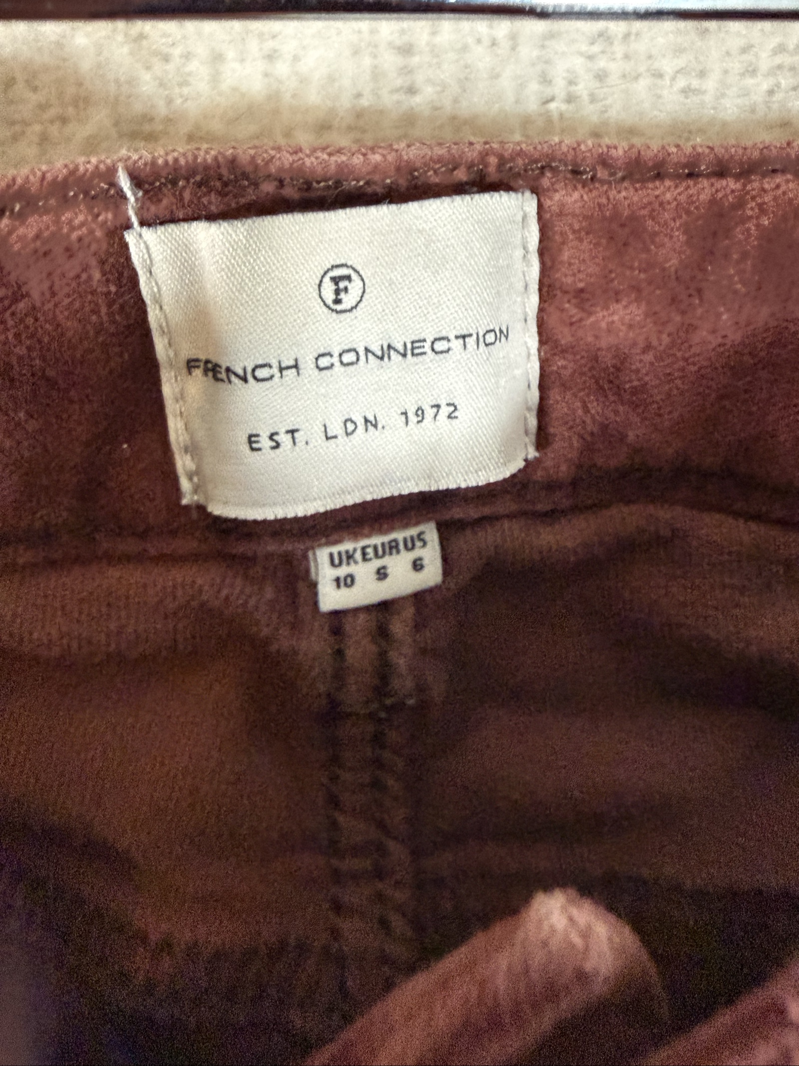 French Connection Burgundy Cotton Skinny Jeans UK 10 Classic Fit Power Skinny image 3