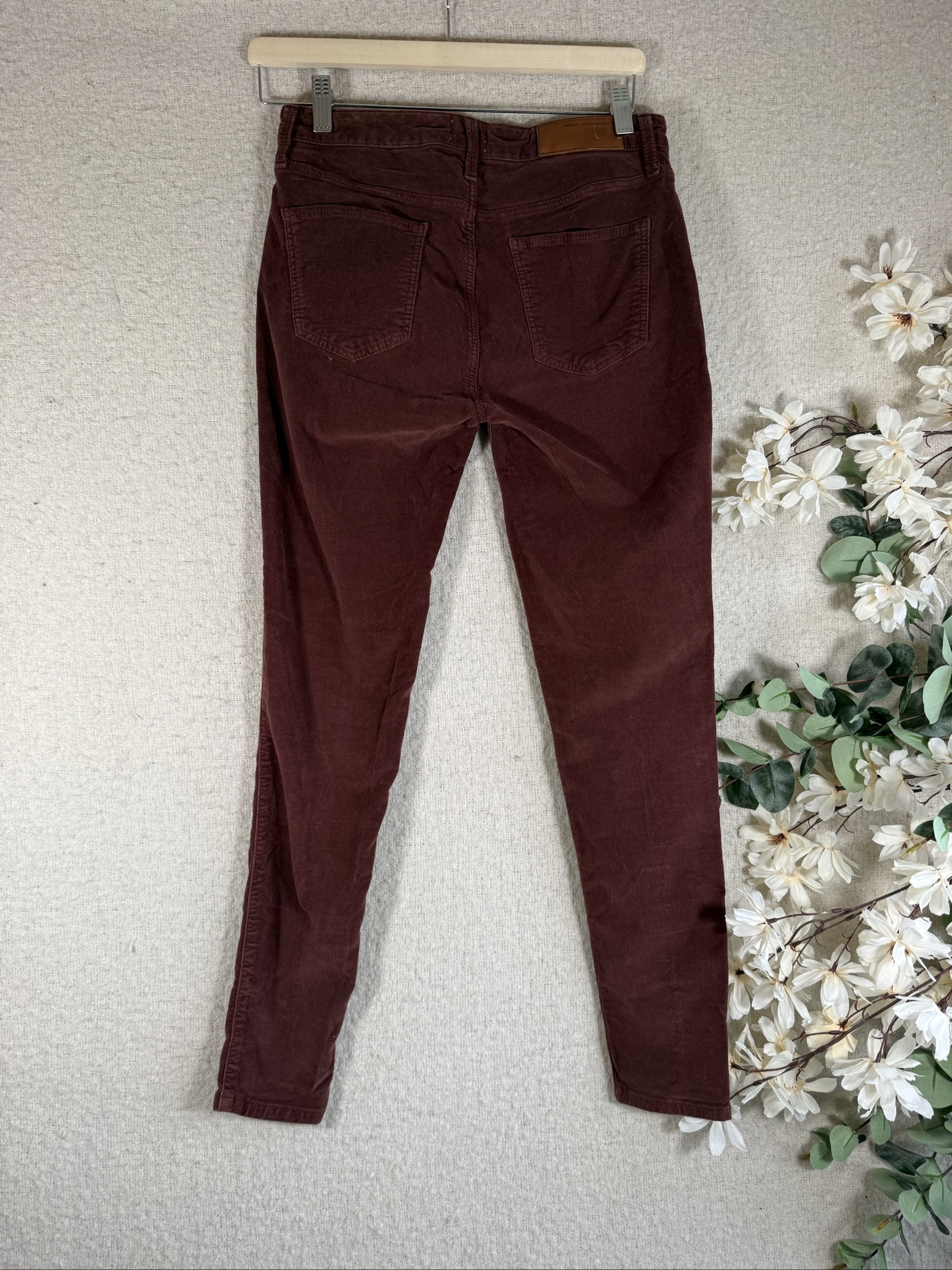French Connection Burgundy Cotton Skinny Jeans UK 10 Classic Fit Power Skinny image 6