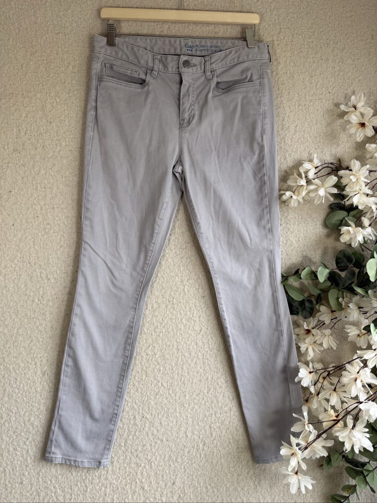 Gap Grey Skinny Cotton Jeans UK 10 Always Skinny Slim Fit Casual Pants