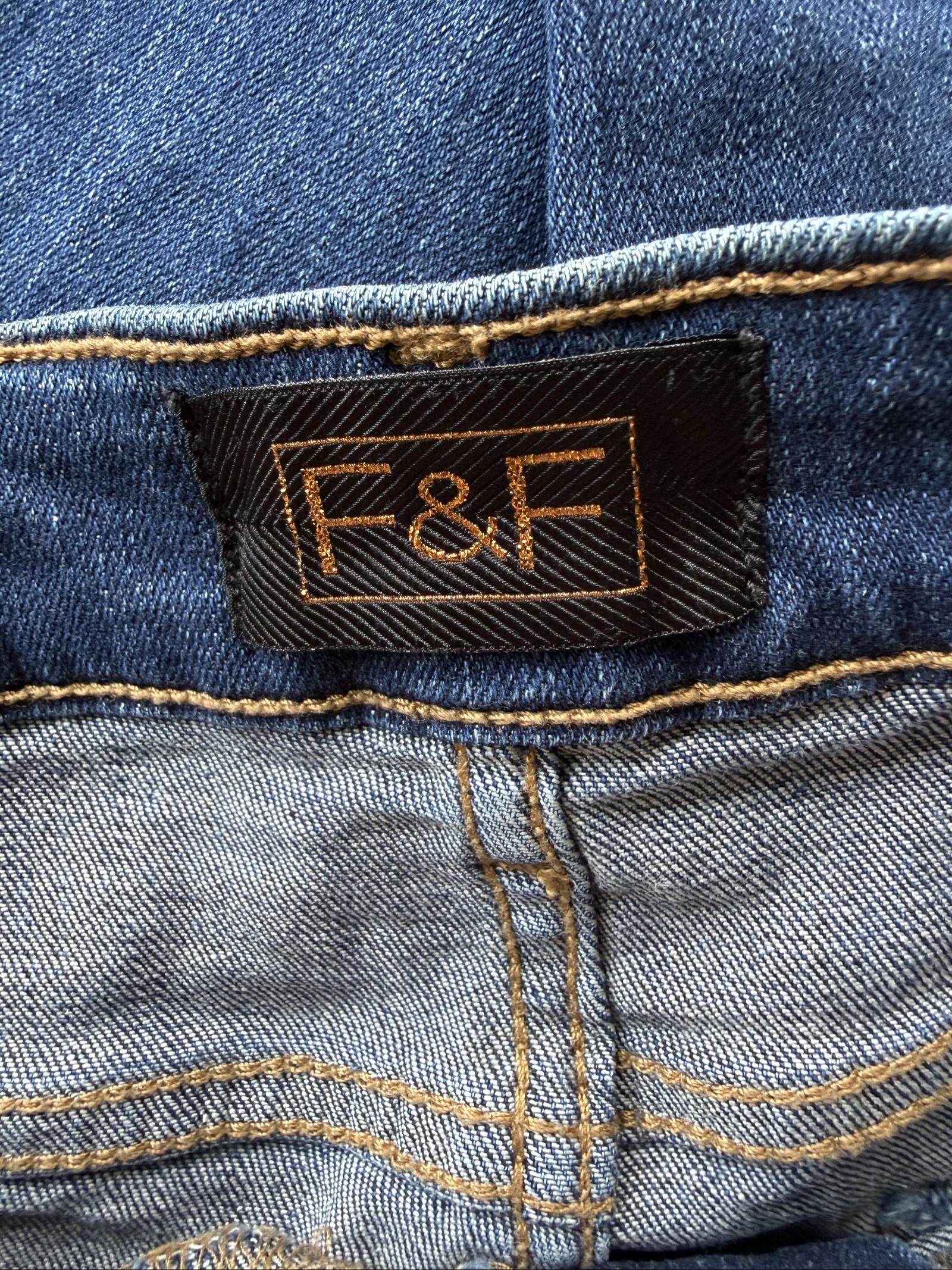 F&F Dark Blue Denim Skinny Jeans UK 14 Stretch Cotton Casual Trousers image 3