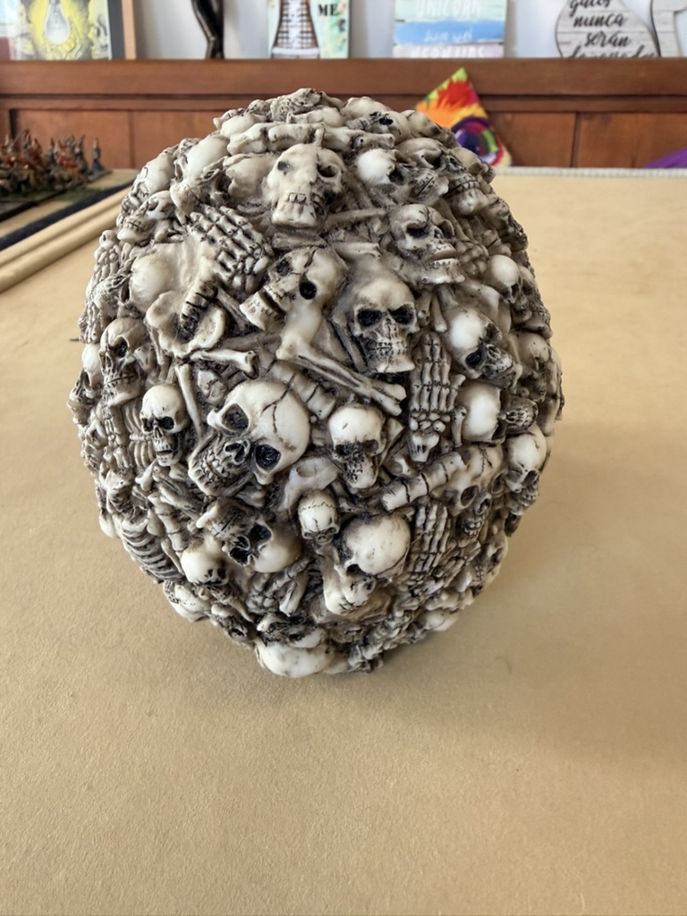 Decorative Multi Skull Head with Red Eyes Gothic Sculpture image 3