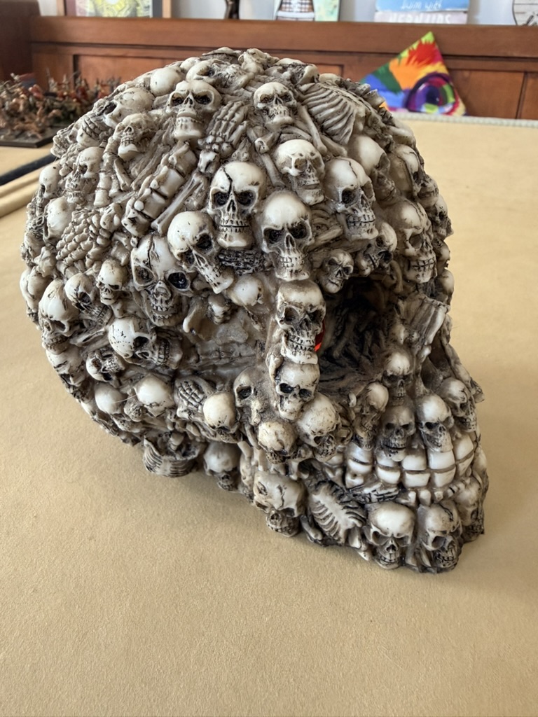 Decorative Multi Skull Head with Red Eyes Gothic Sculpture image 4