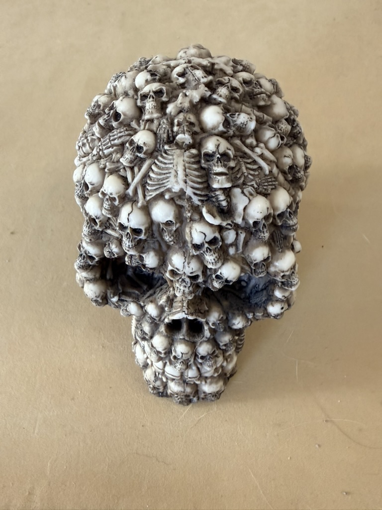 Decorative Multi Skull Head with Red Eyes Gothic Sculpture image 5