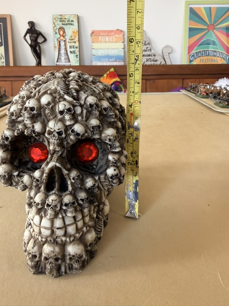 Decorative Multi Skull Head with Red Eyes Gothic Sculpture image 7