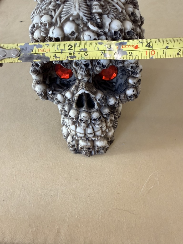 Decorative Multi Skull Head with Red Eyes Gothic Sculpture image 8