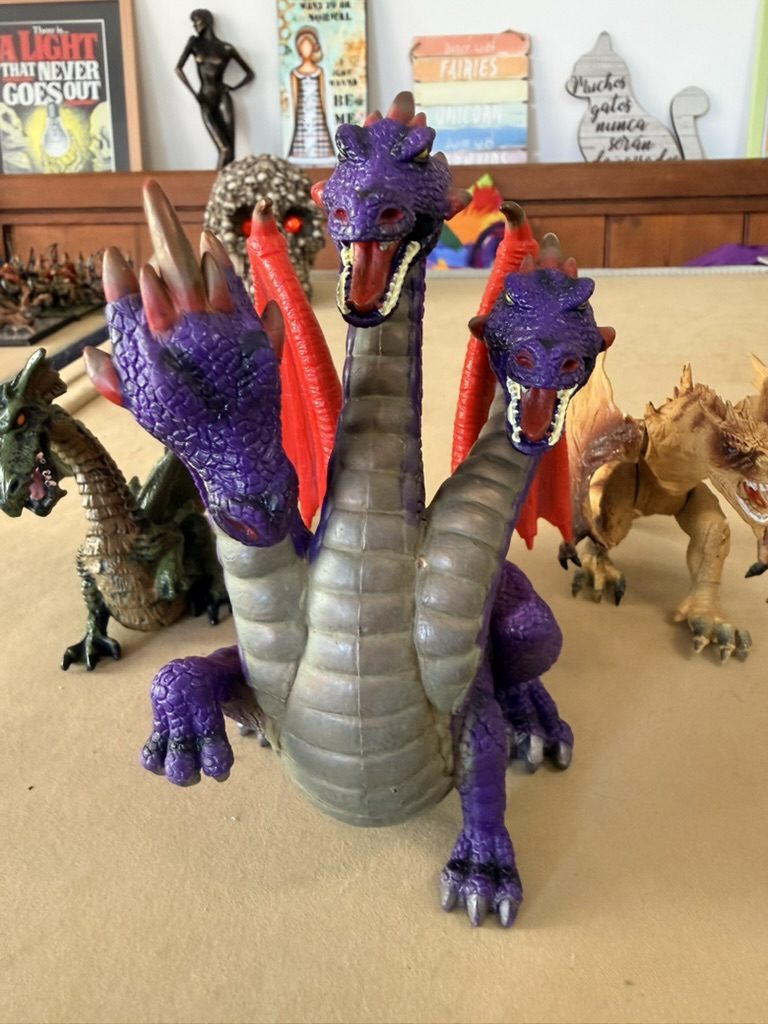 ELC Early Learning Centre TOWER OF DOOM Red PURPLE 3 Headed DRAGON Figure TOY image 2