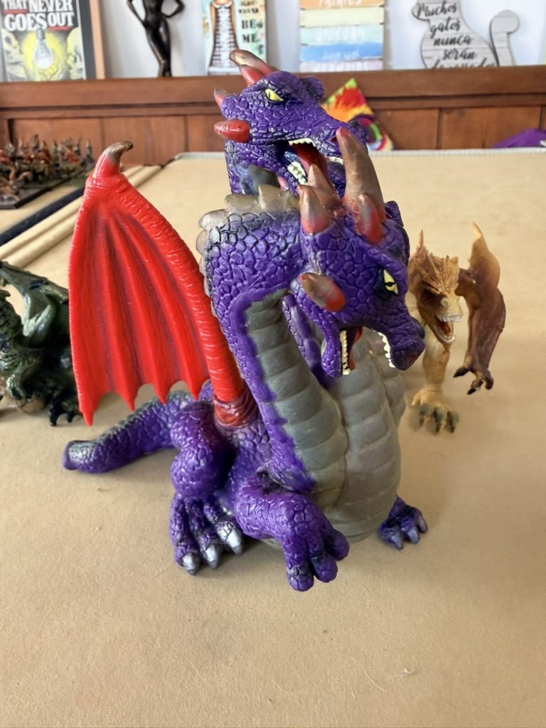 ELC Early Learning Centre TOWER OF DOOM Red PURPLE 3 Headed DRAGON Figure TOY image 3