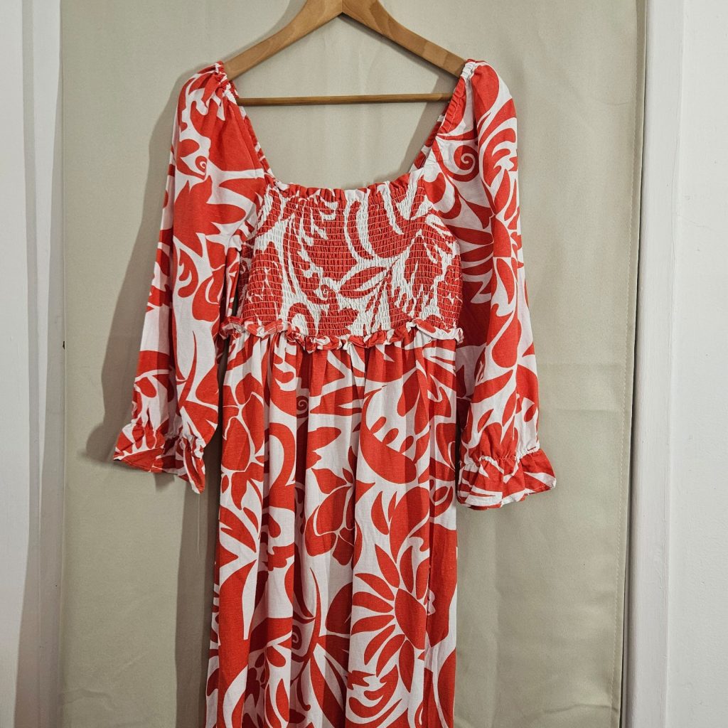 New Look off shoulder Red & White Maxi Dress UK10
