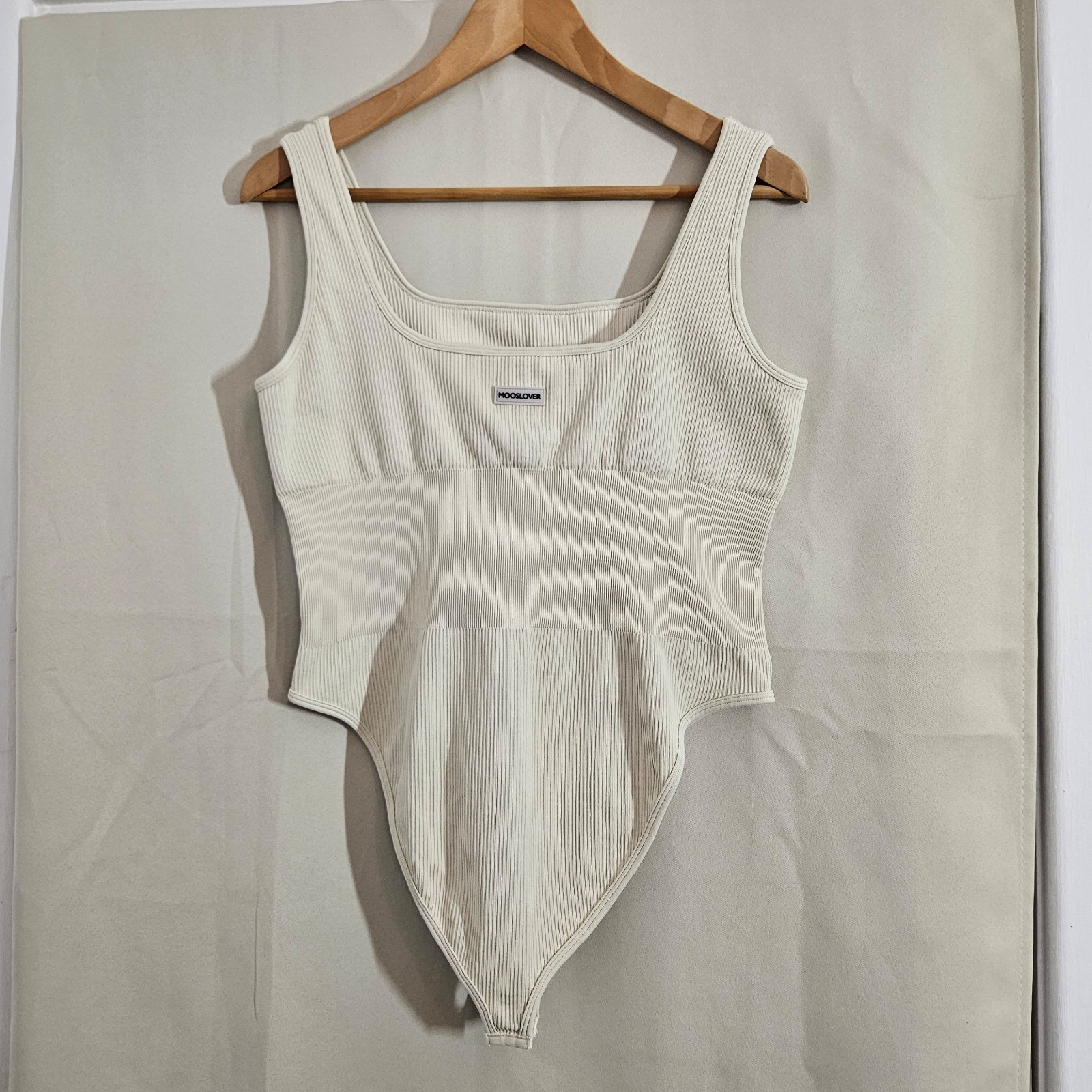 Mooslover Cream Ribbed Bodysuit Size Medium
