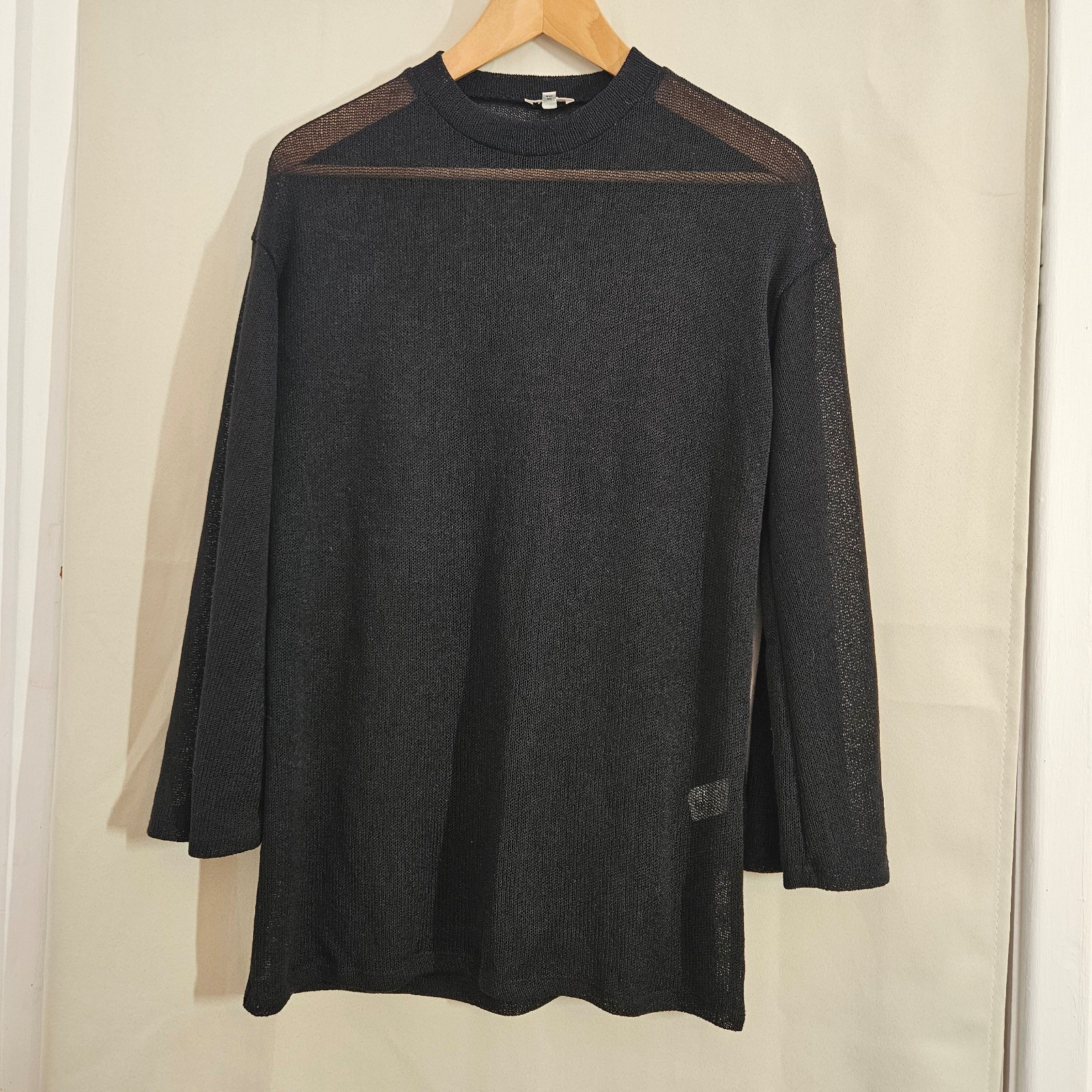River Island Black Sheer Knit Jumper UK 10