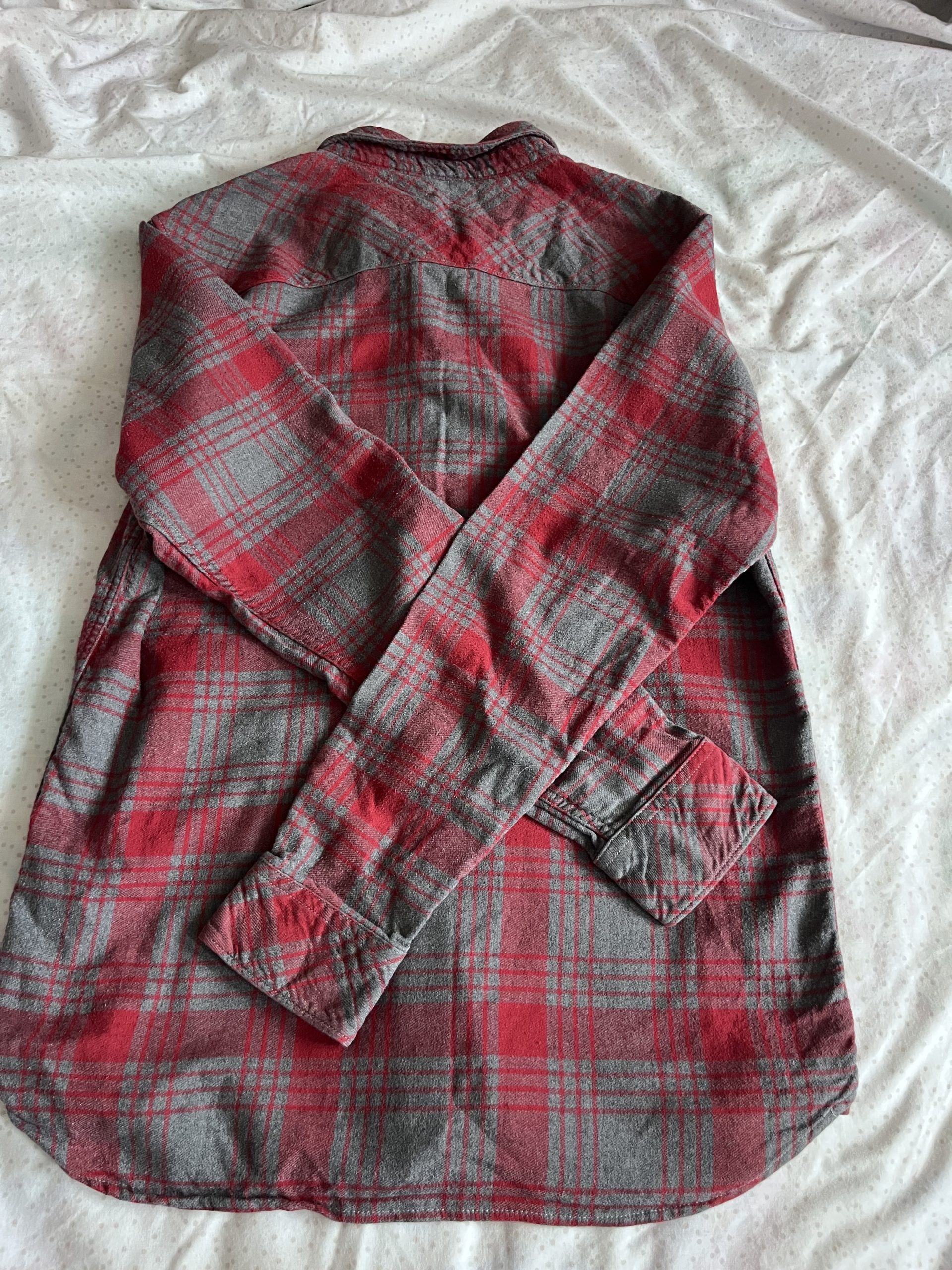 The North Face Red Grey Plaid Long Sleeve Shirt Medium mens image 4