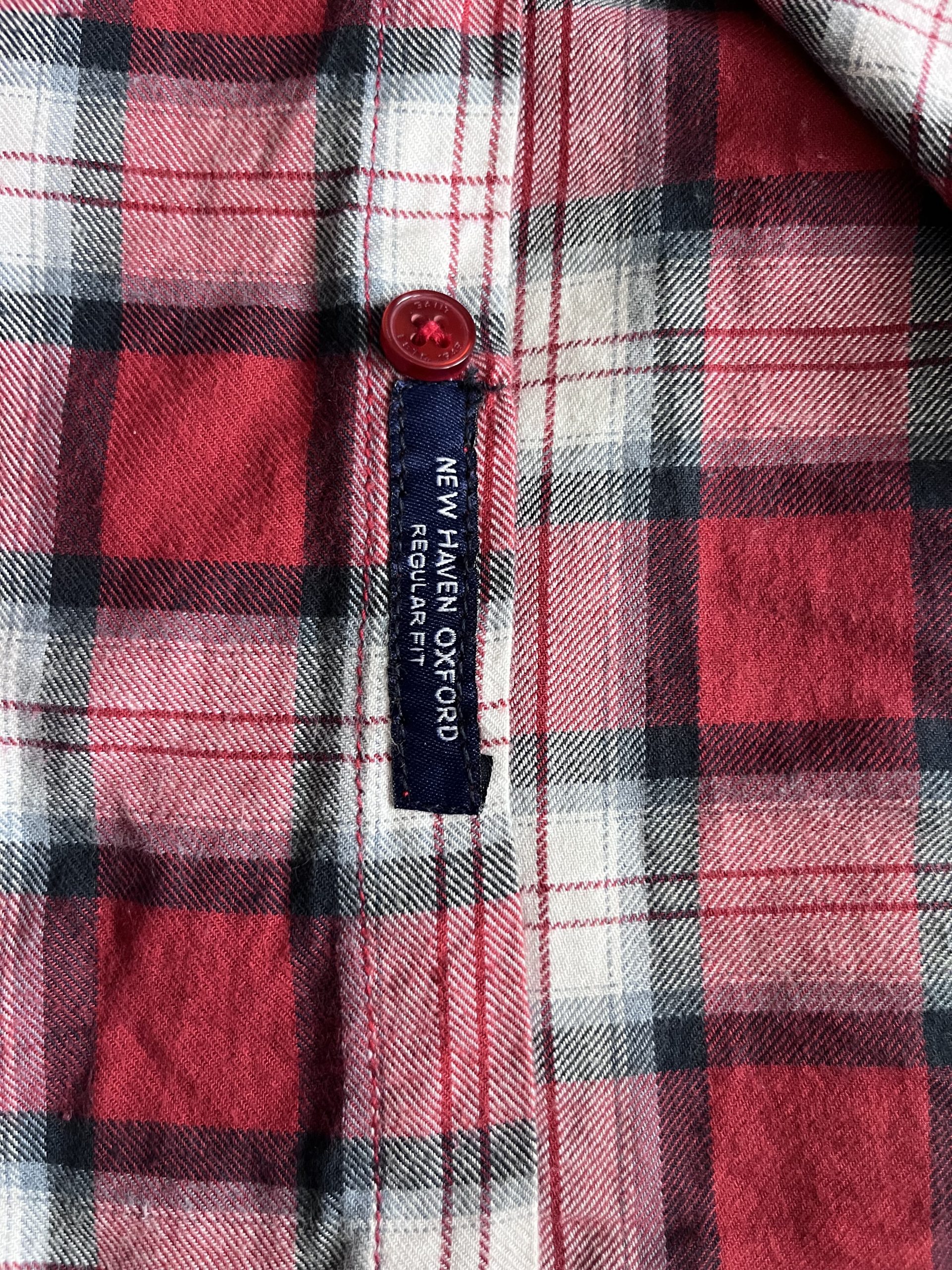 GANT Red & White Checked New Haven Oxford Shirt Medium Slim Fit image 2