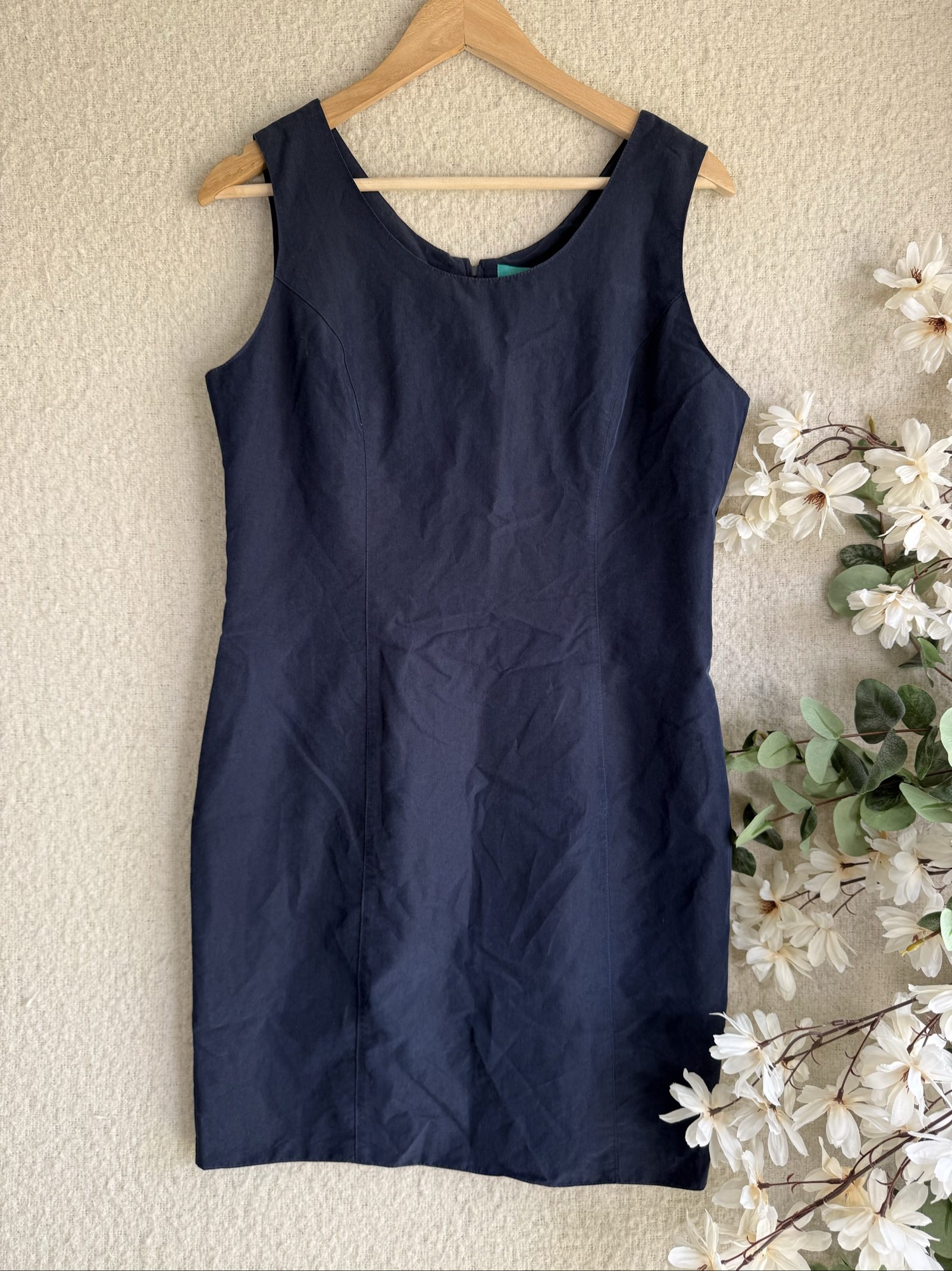 Canda Navy Modal Polyester Sleeveless Dress UK 14 Classic Smart Casual
