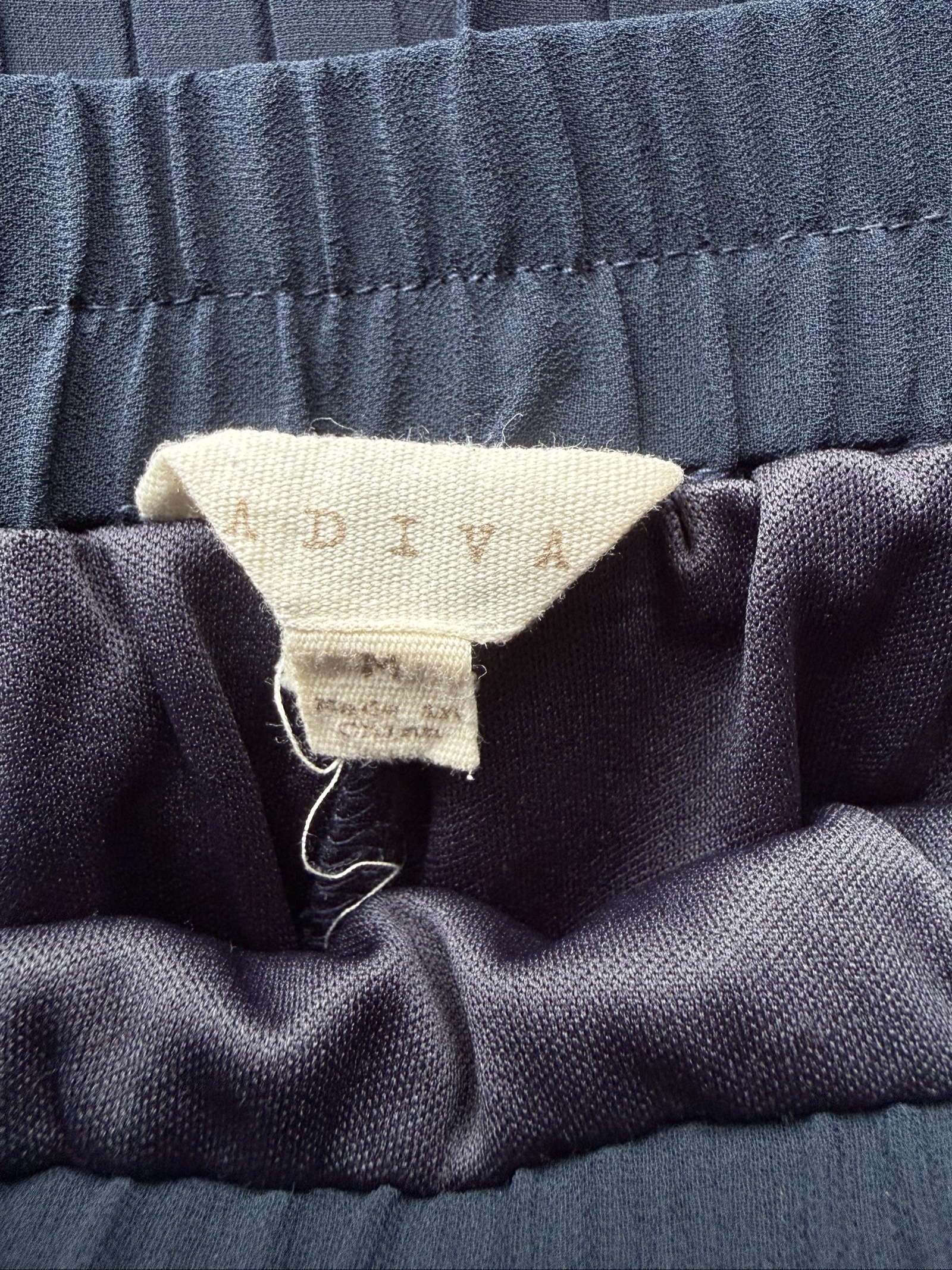 Adiva Navy Pleated Midi Skirt UK 12 Lightweight Elegant Skirt image 2
