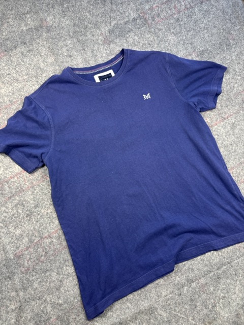 Crew Clothing Navy Blue Logo T-Shirt Large Chest 21 in