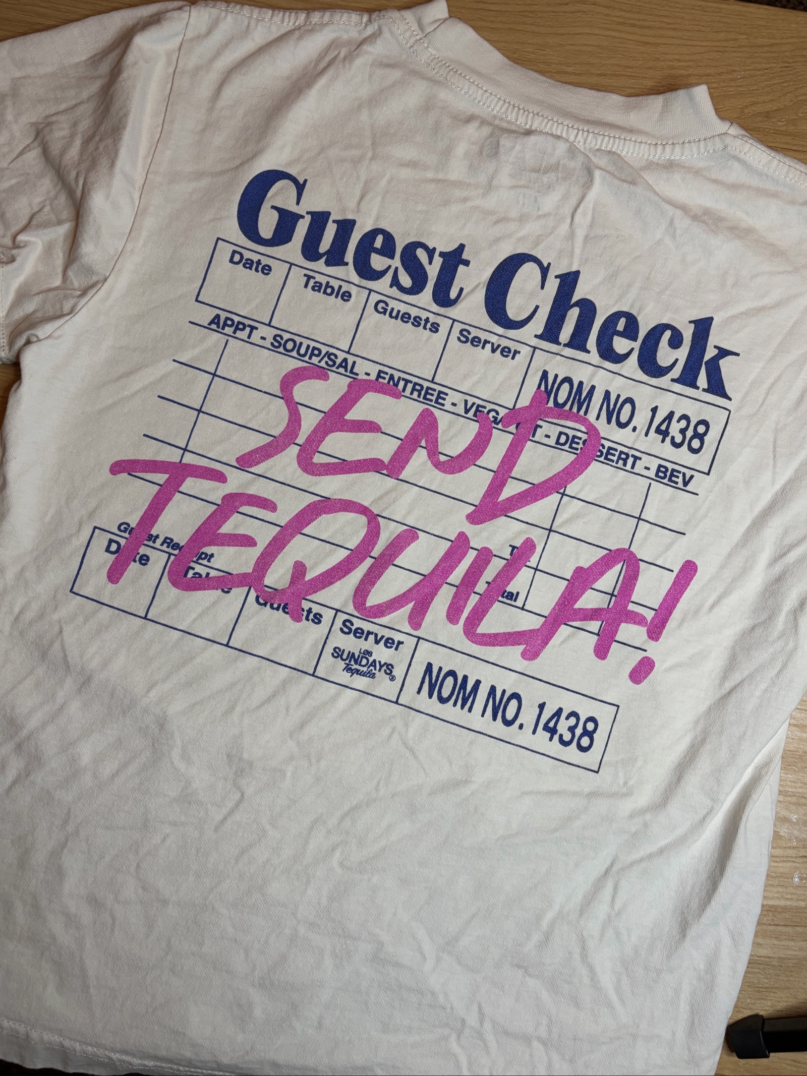 Los Sundays White Send Tequila Graphic T-Shirt Small