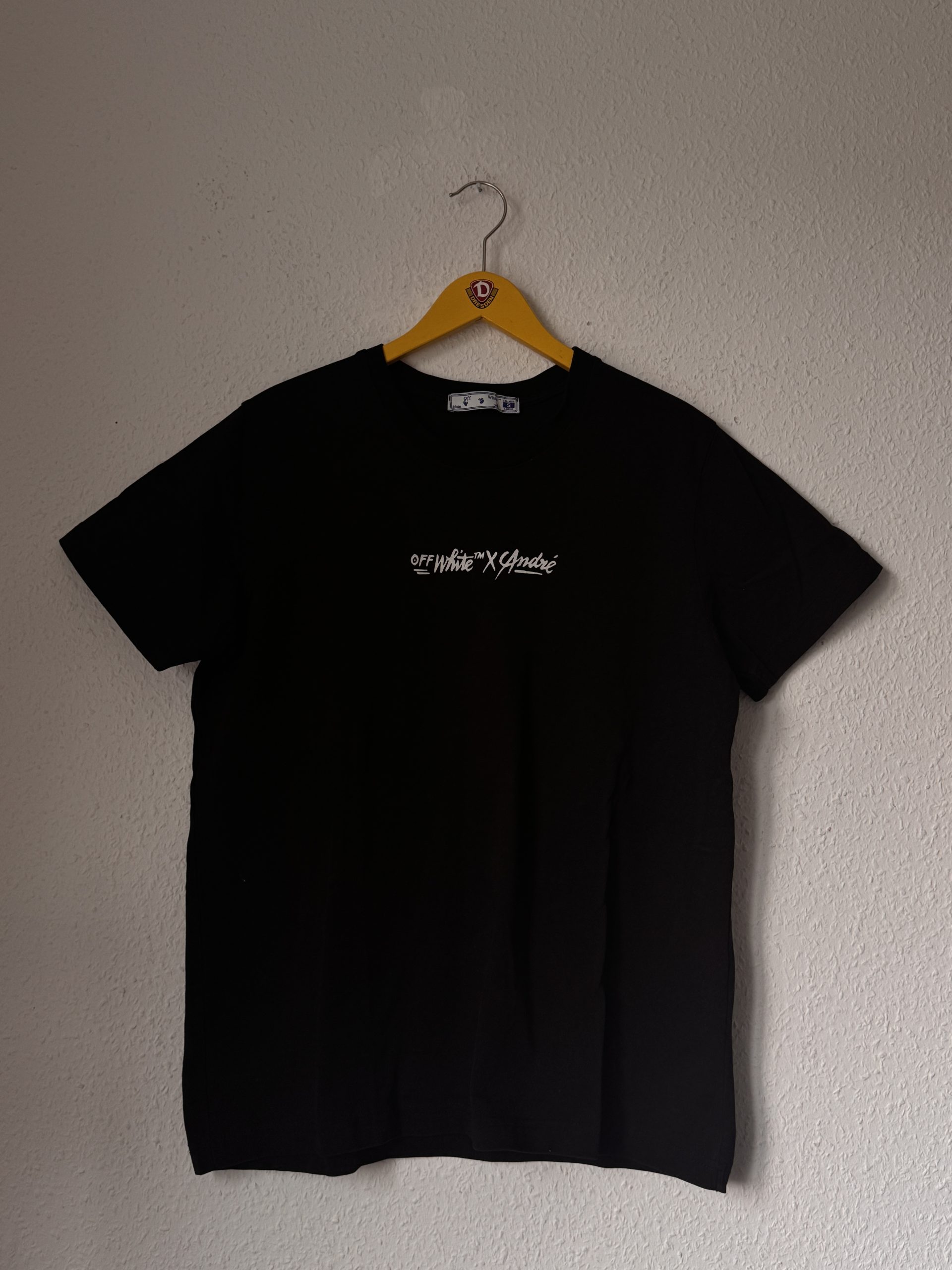 Off-White Black Logo T-Shirt Small Cotton Made in Italy 2817