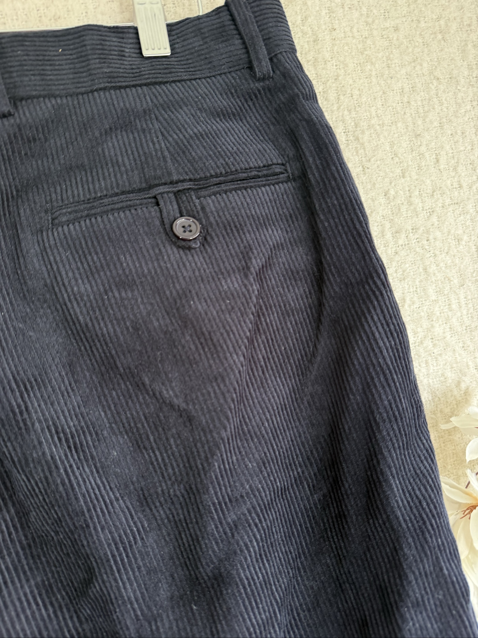 Pegasus Navy Corduroy Trousers UK 36 Cotton Blend Relaxed Fit image 5