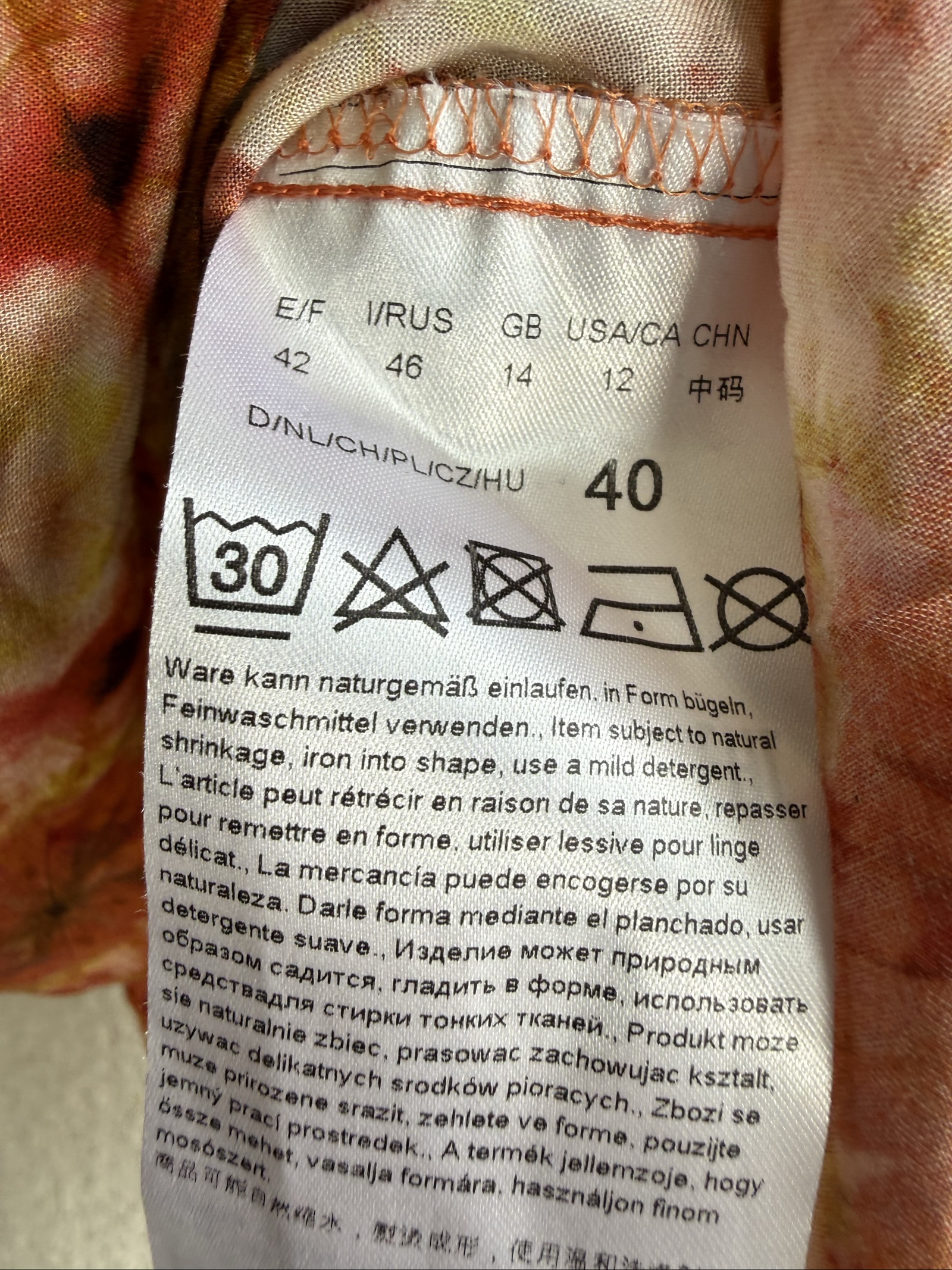 Cartoon Orange Multi Floral Cotton Sleeveless Blouse UK 14 Summer Casual Top image 4