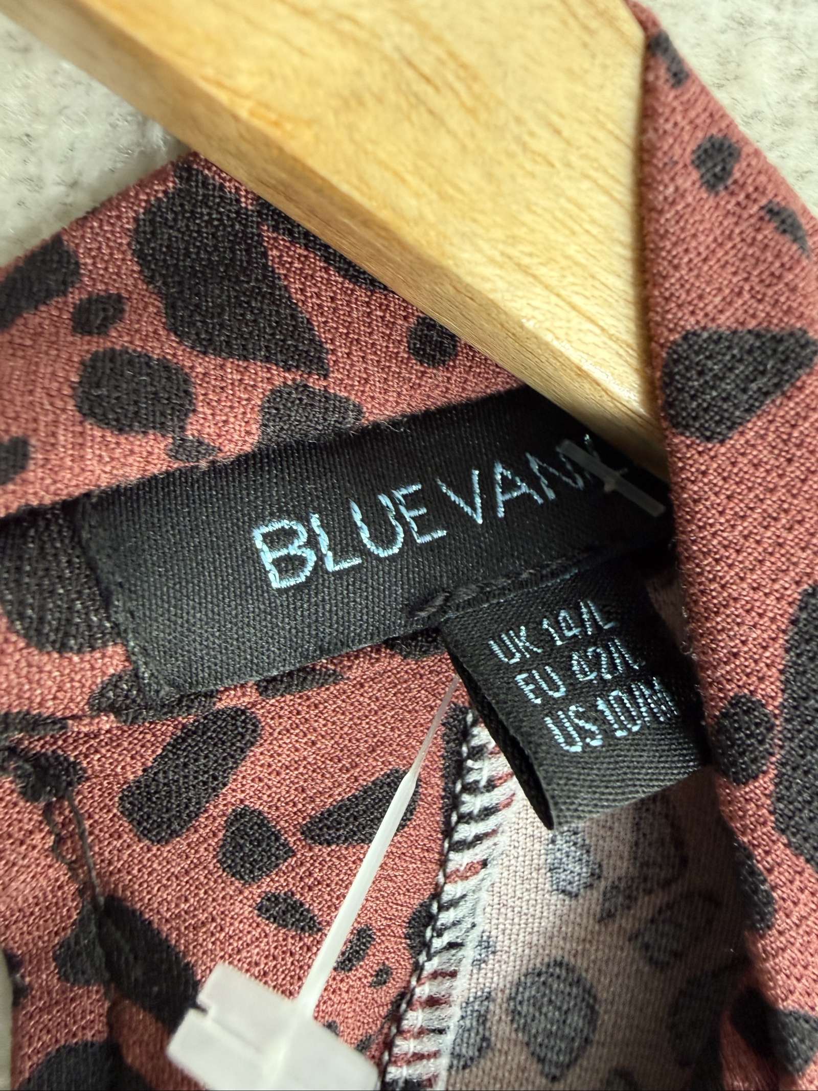 Blue Vanilla Black & Brown Printed Long Sleeve Midaxi Dress UK 14 Elegant Retro image 3