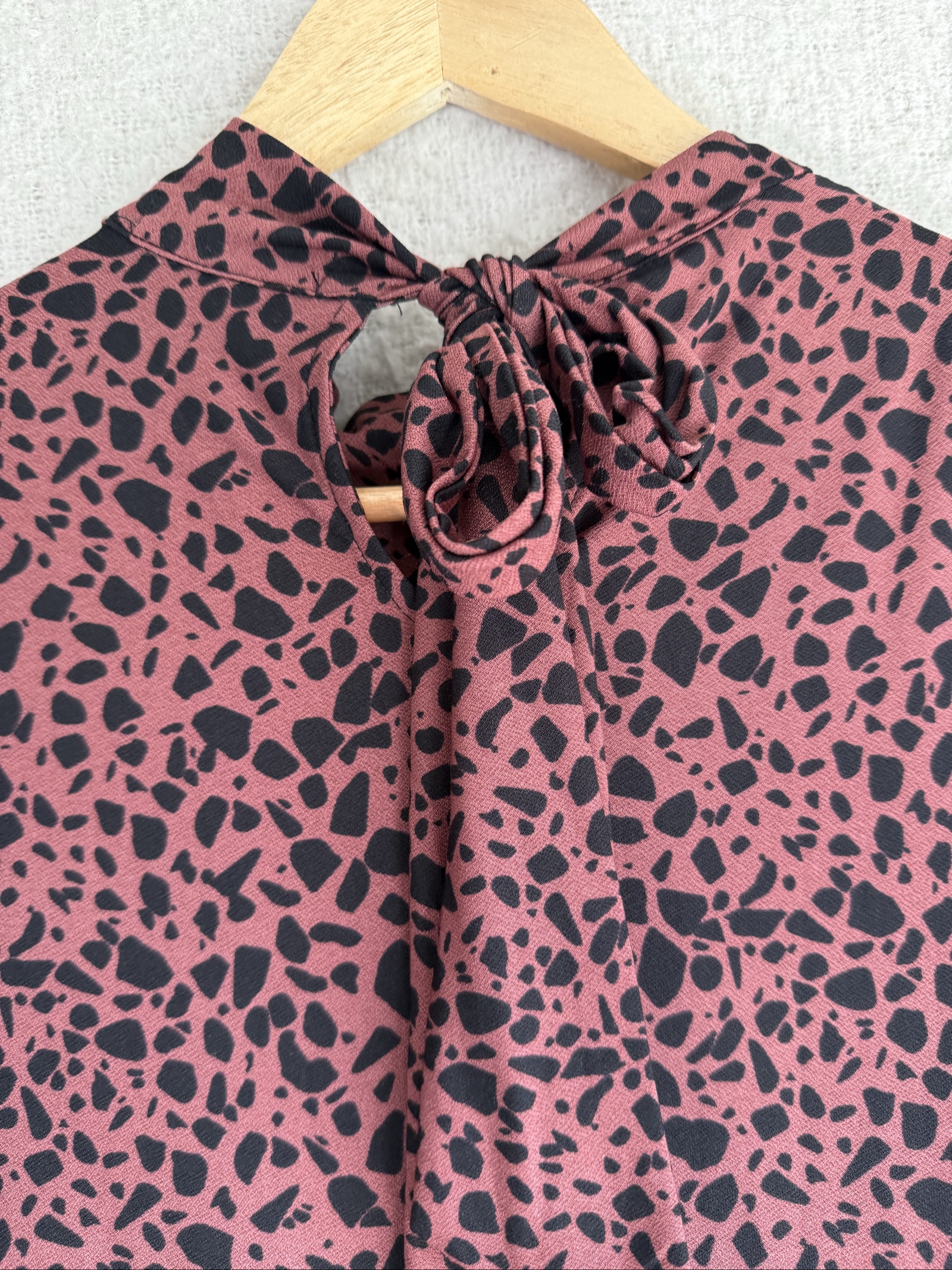 Blue Vanilla Black & Brown Printed Long Sleeve Midaxi Dress UK 14 Elegant Retro image 5