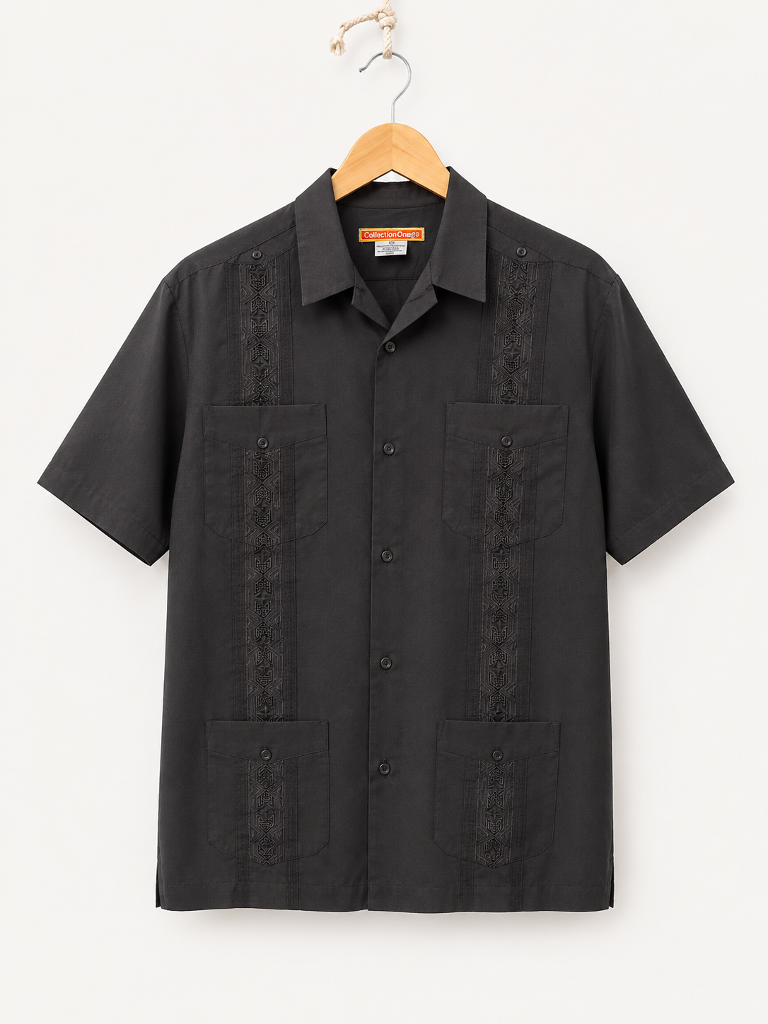 ColeccionOrtega Black Guayabera Shirt M