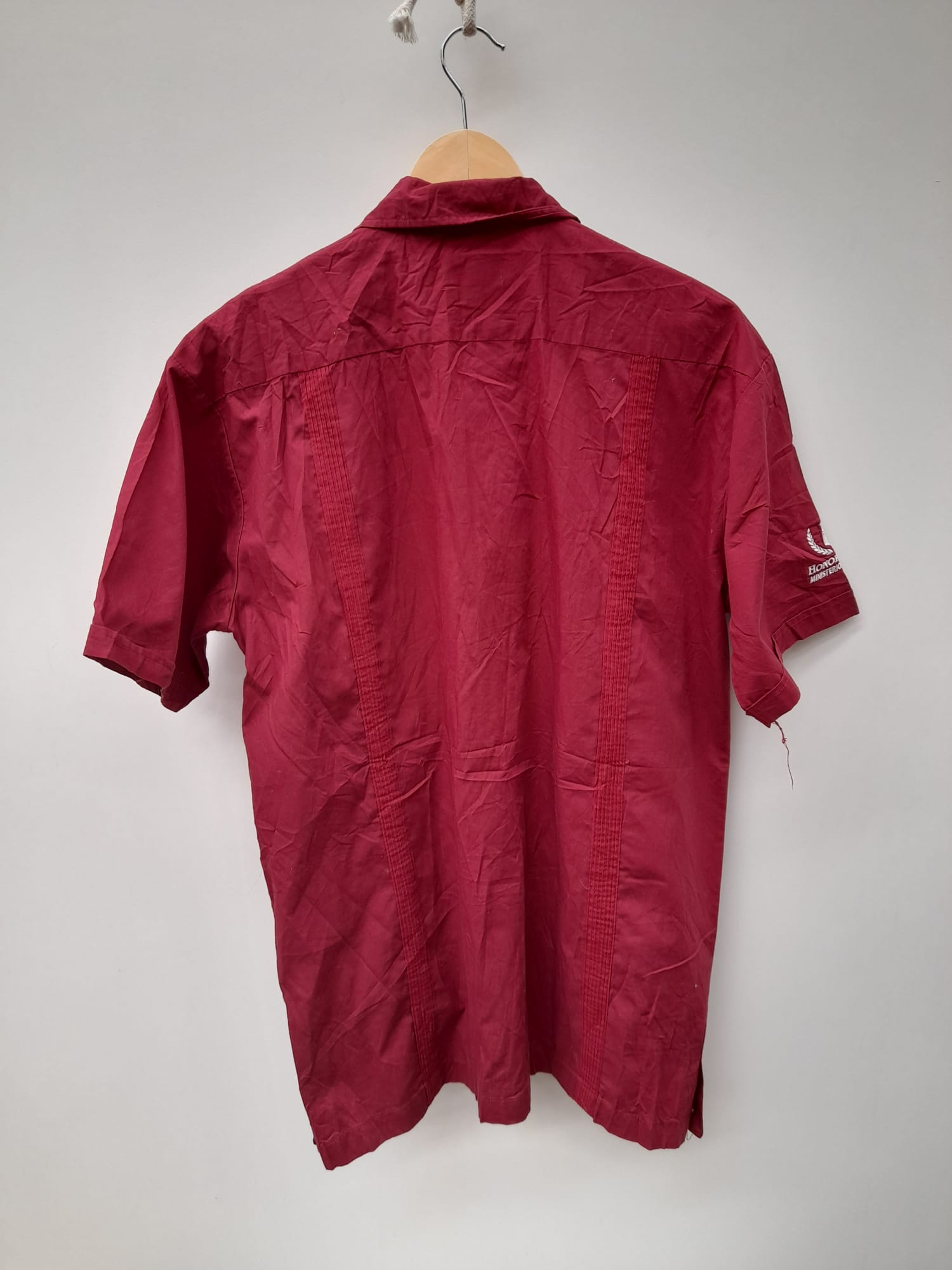 Chic Elegant Burgundy Embroidered Shirt L image 8