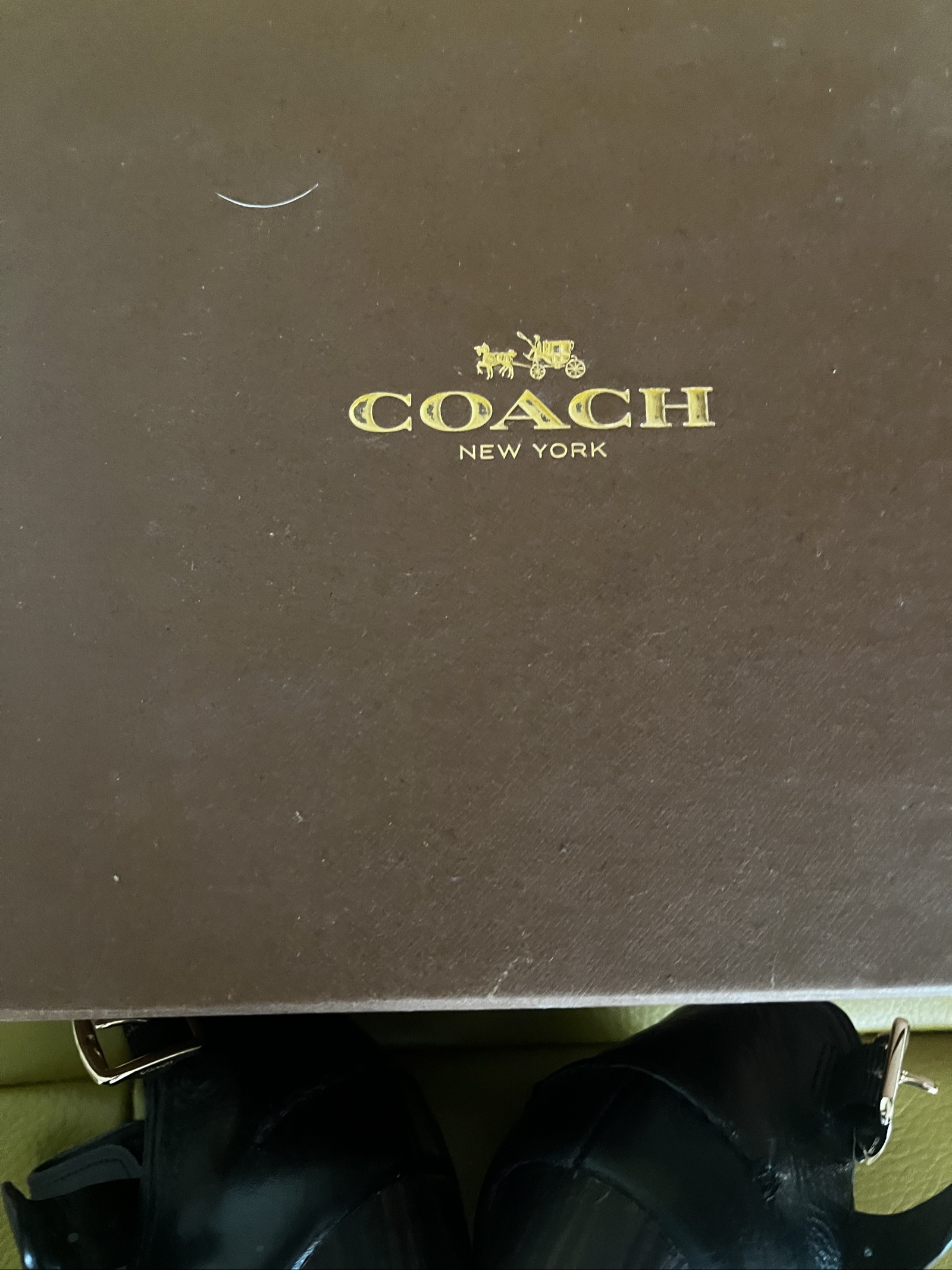 Coach Black Leather Peep Toe High Heel Sandals UK 6 image 6