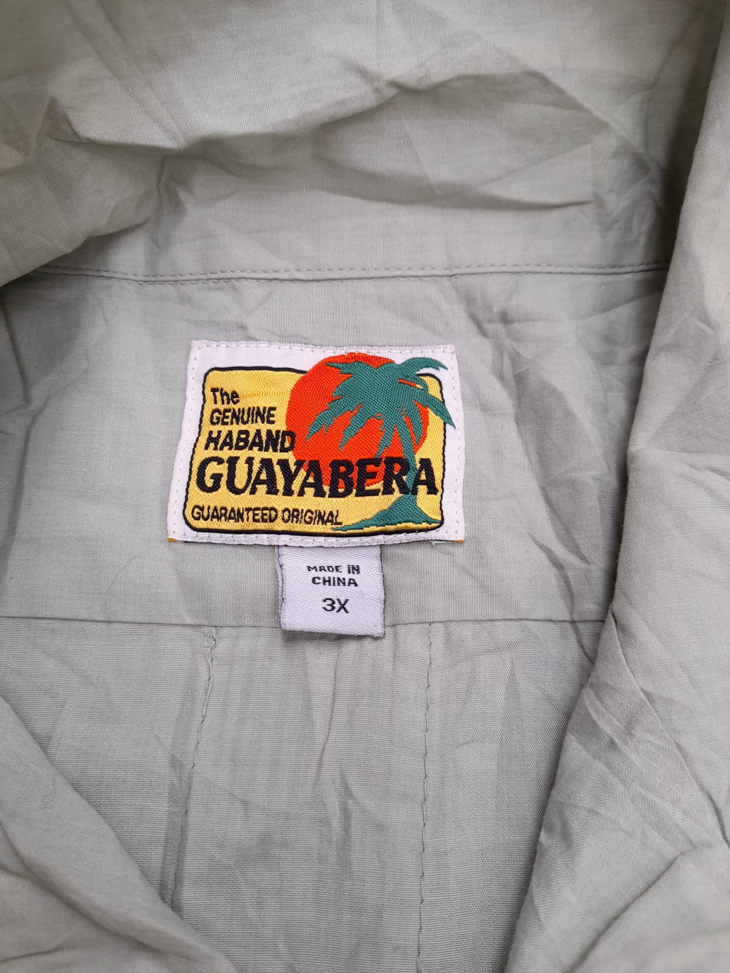 Haband Guayabera Light Grey Shirt Embroidered 3X image 4