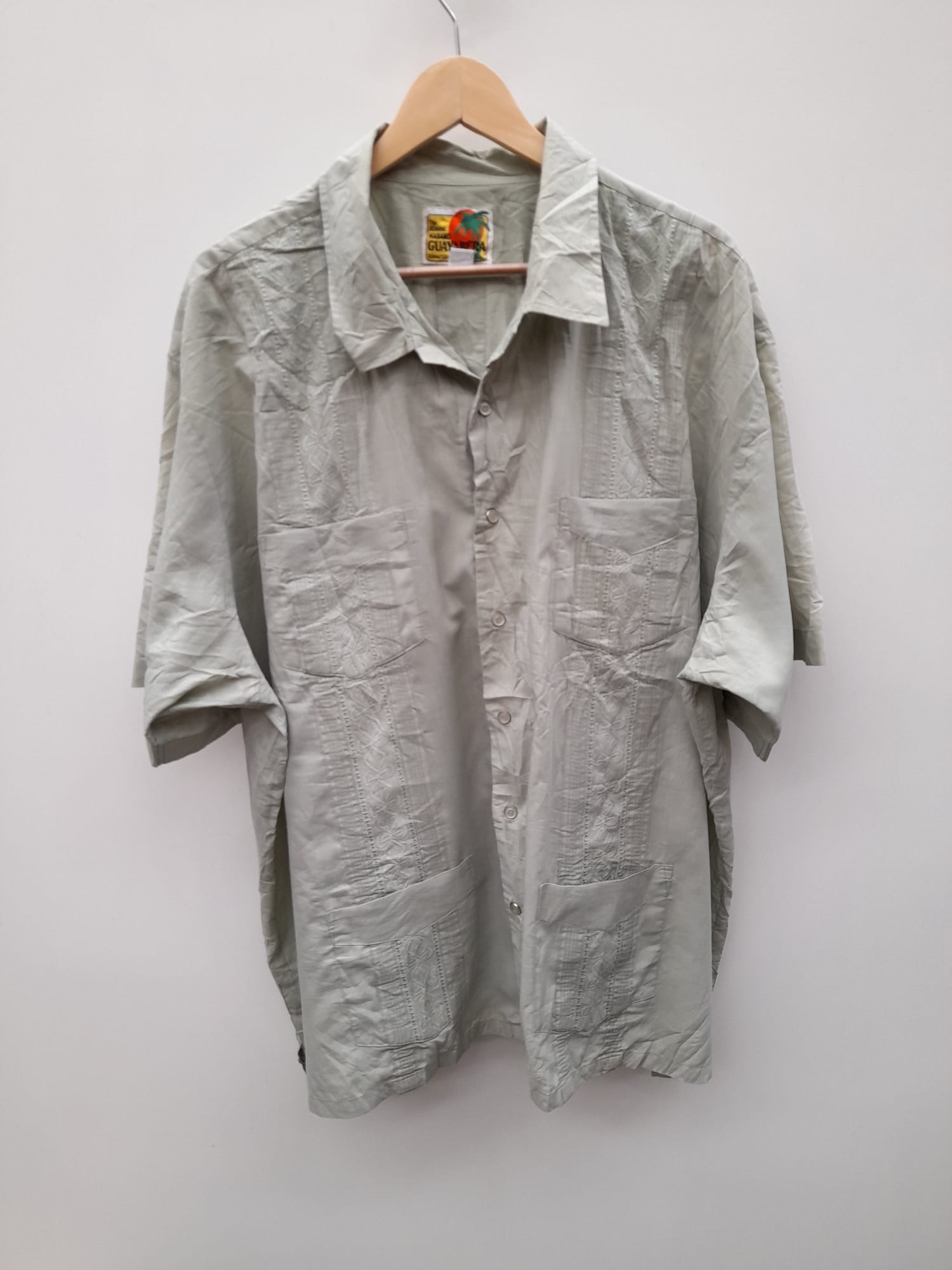 Haband Guayabera Light Grey Shirt Embroidered 3X image 6