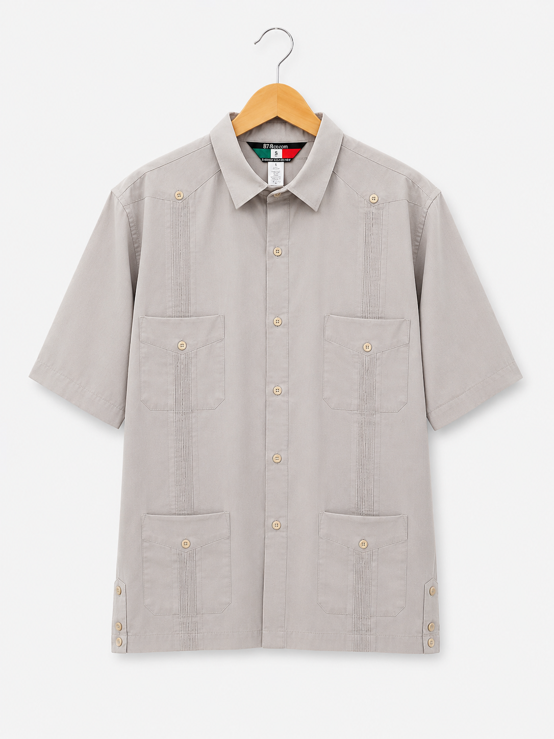 Daccord Grey Short Sleeve Button Shirt 2X