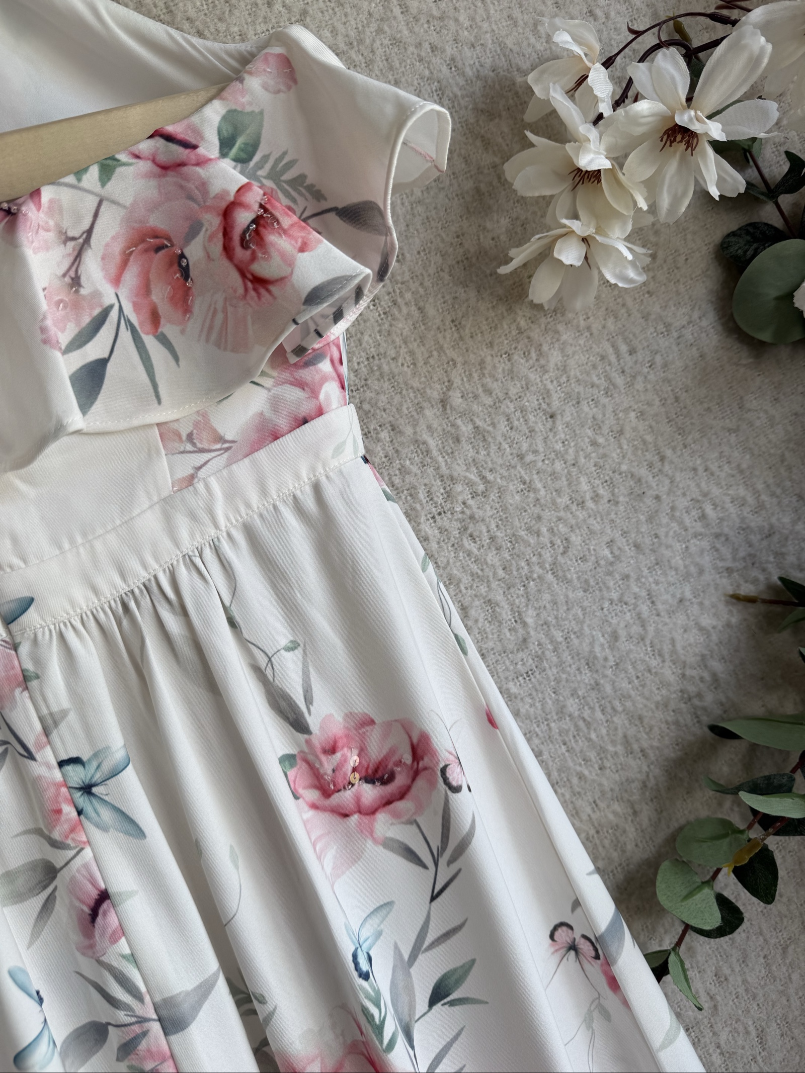 Monsoon Pink Floral Print Maxi Dress UK 8 Halterneck Summer Occasion Maxi image 6