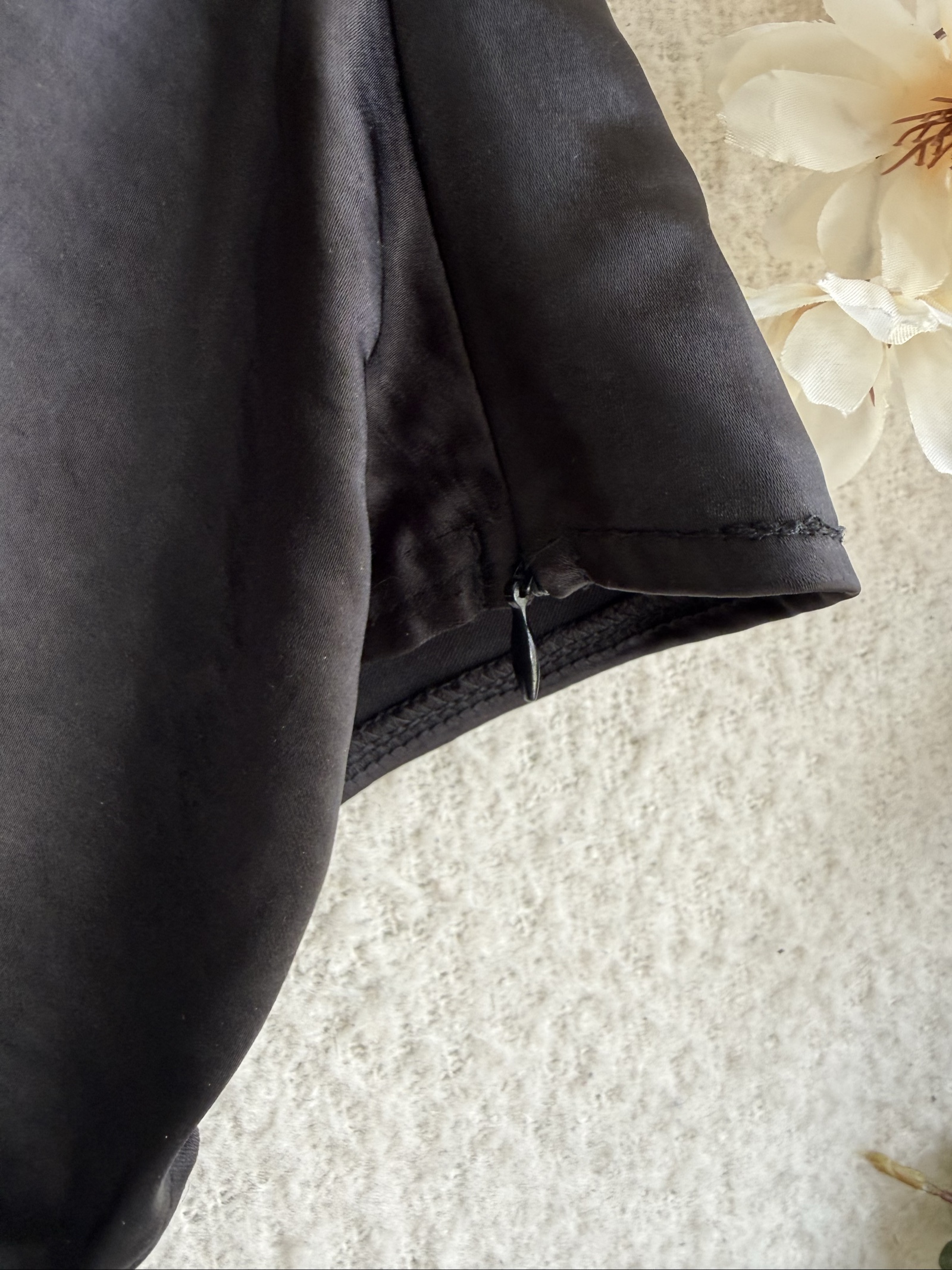 Motel Black Satin Ruched Drawstring Strappy Top UK XS Elegant Chic image 3