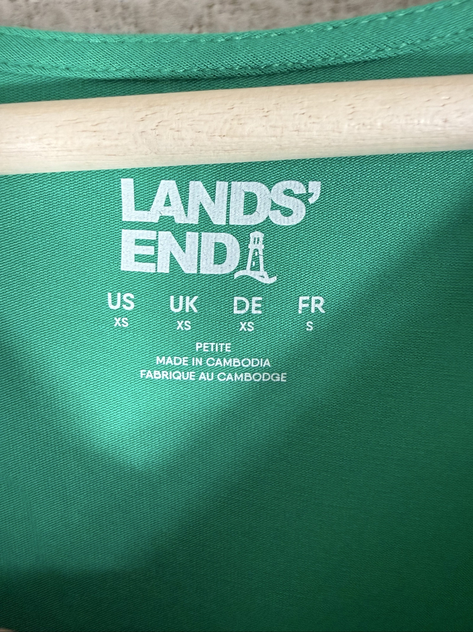 Lands' End Green Cotton Modal Sleeveless Tie Waist Maxi Dress UK XS Petite image 3