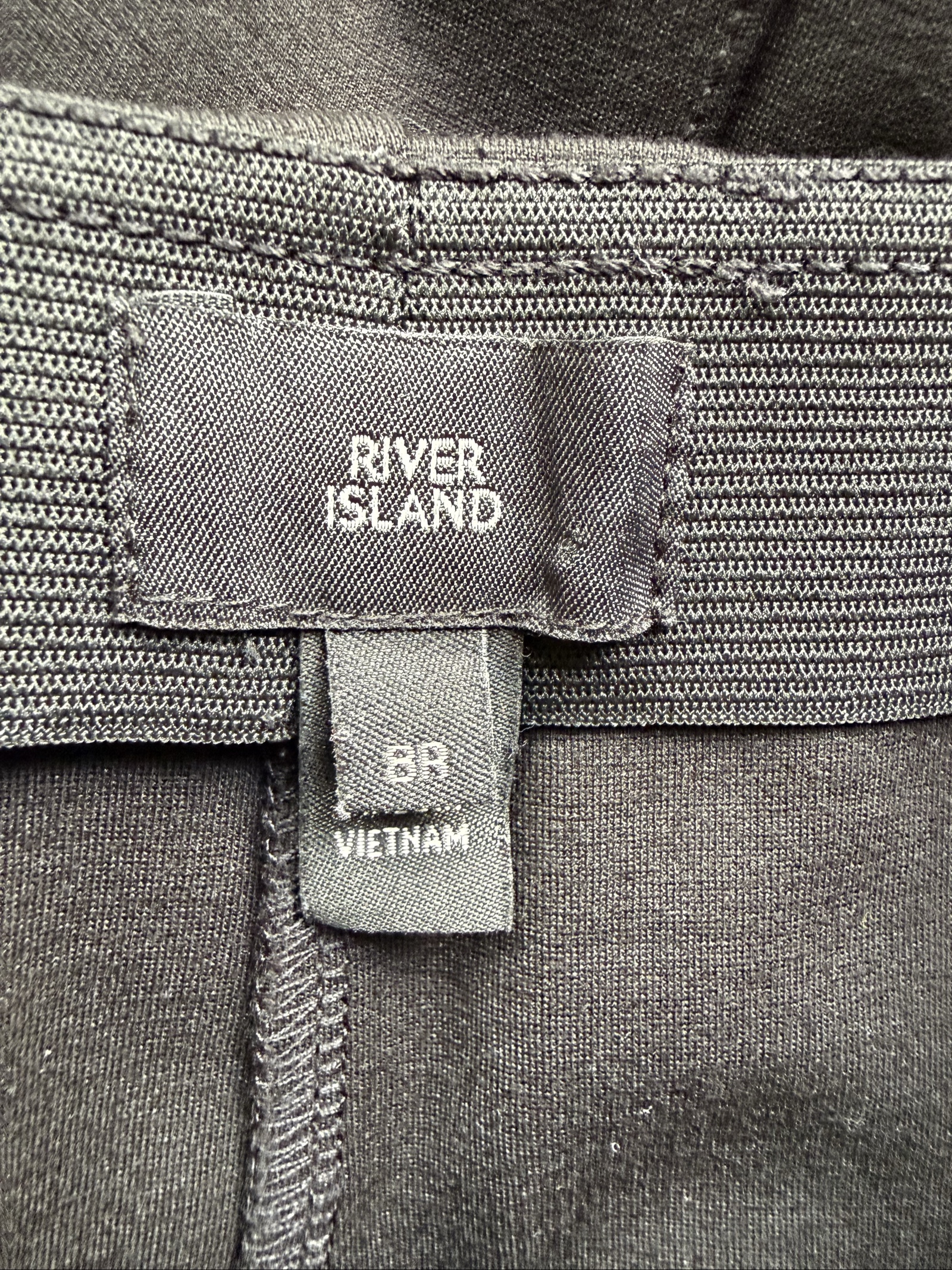 River Island Black Faux Leather Panelled Leggings UK 8 Stylish Slim Fit image 2