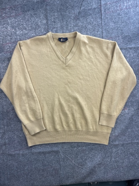 Gabicci Beige V Neck Wool Blend Sweater XL
