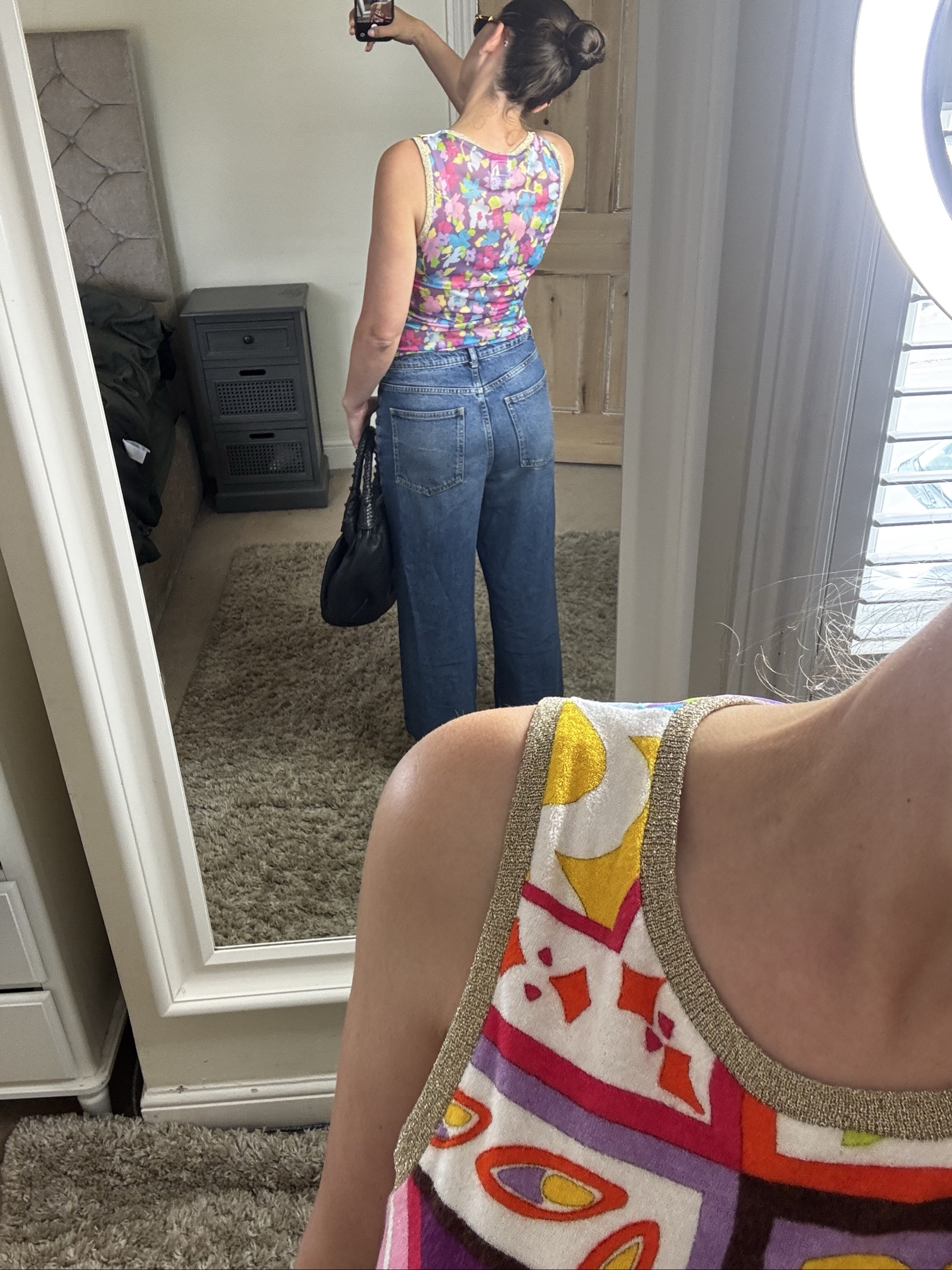 Vintage D&G Multicolour Patterned Sleeveless Knit Top Medium Gold Trim image 3