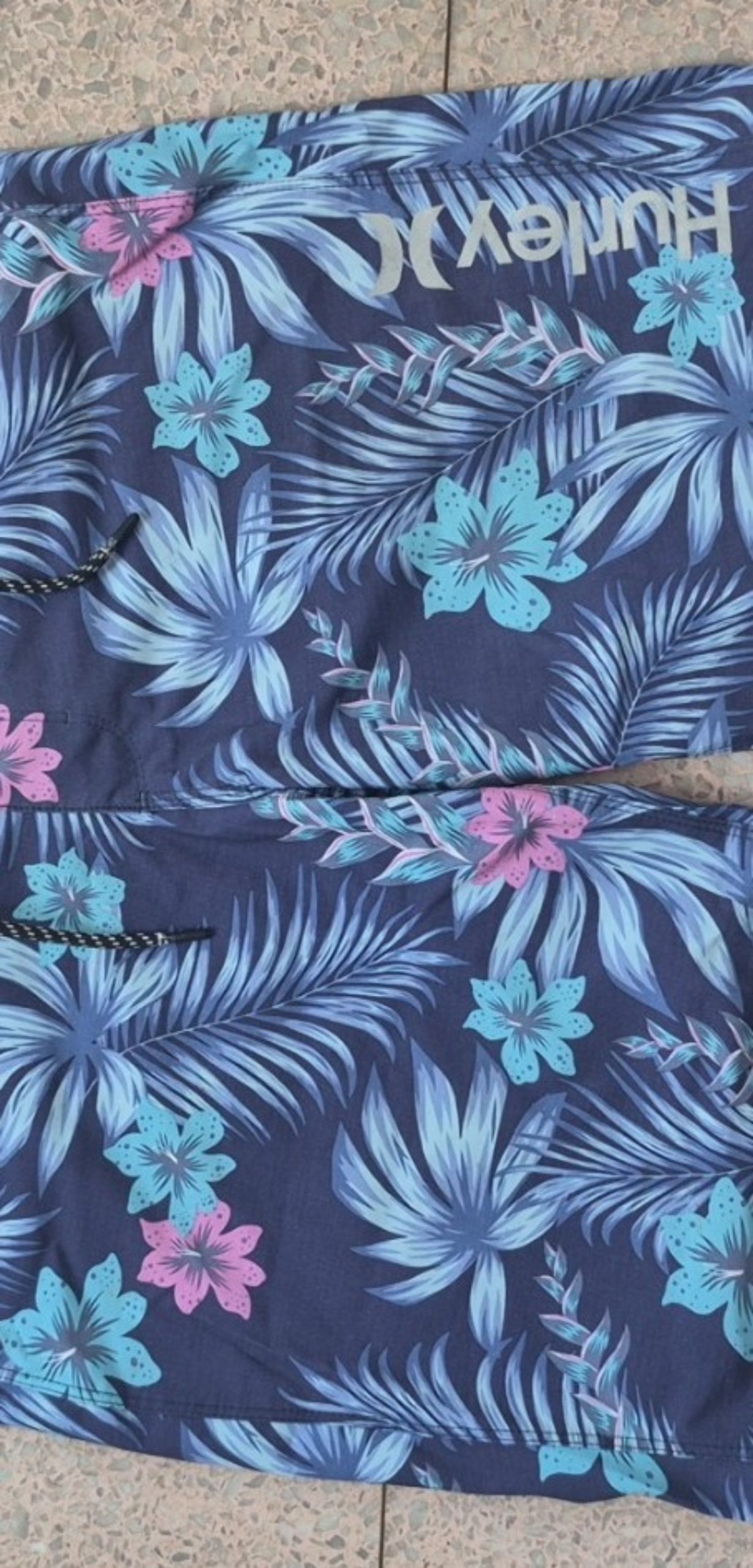 Hurley Blue & Pink Floral Swim Shorts 32