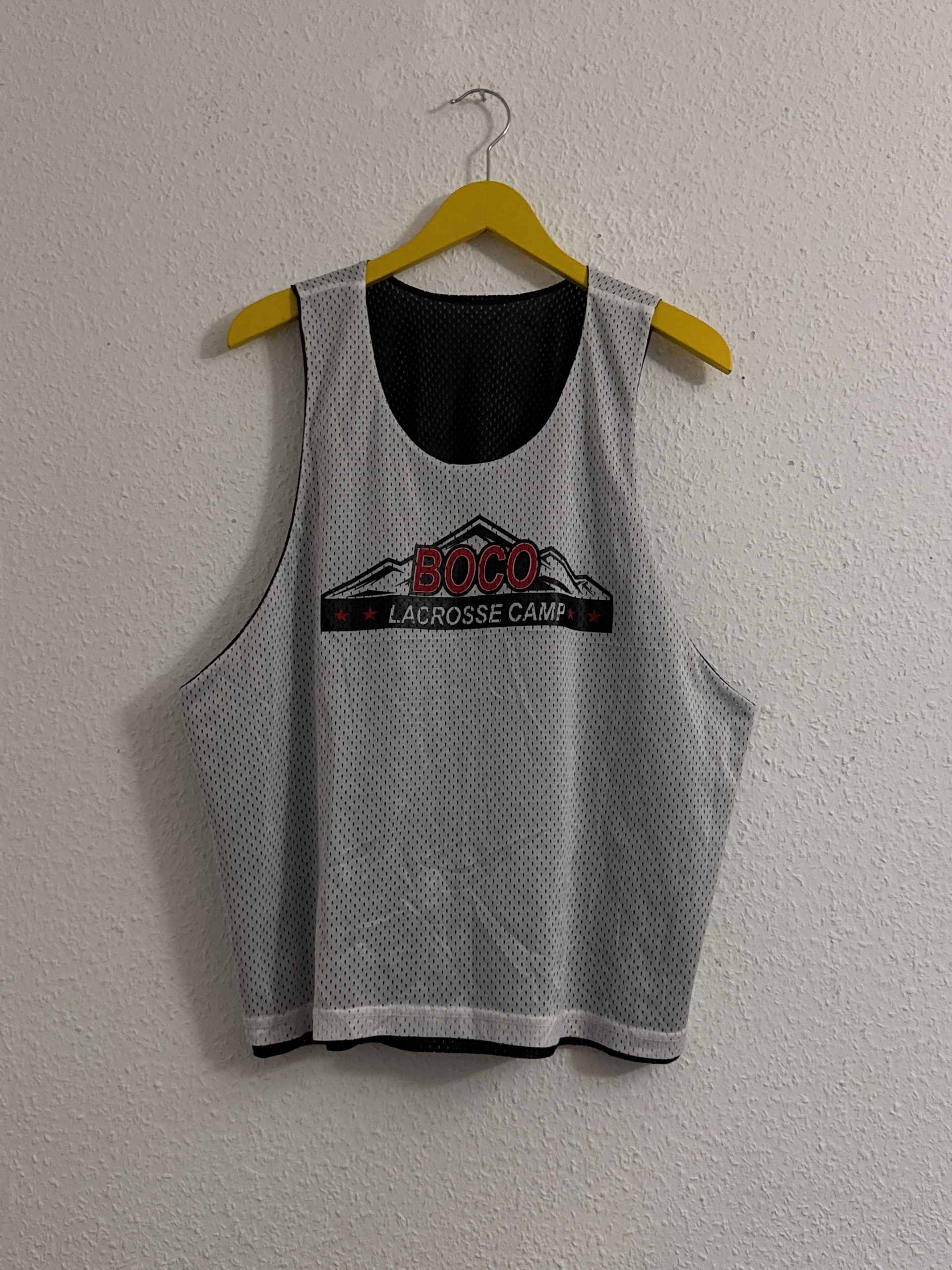 BOCO White & Black Lacrosse Camp Mesh Tank Top L/XL 2826