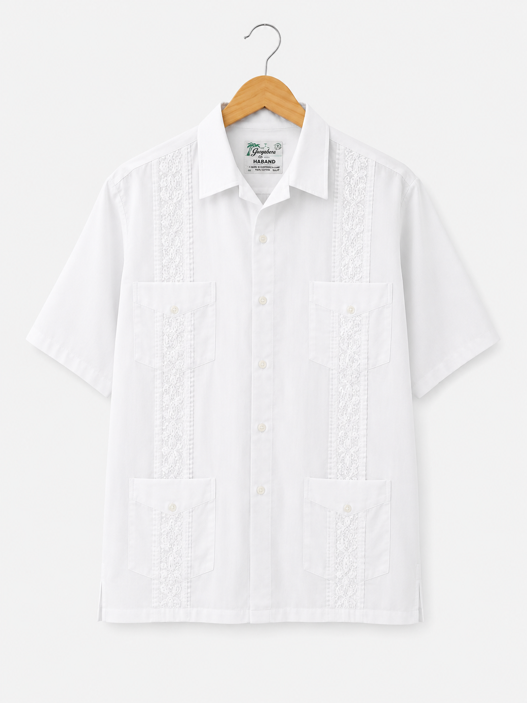 Haband White Guayabera Shirt Embroidered XL