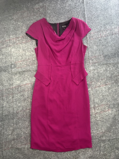 Per Una Magenta Sheath Dress Size 12 with Cap Sleeves