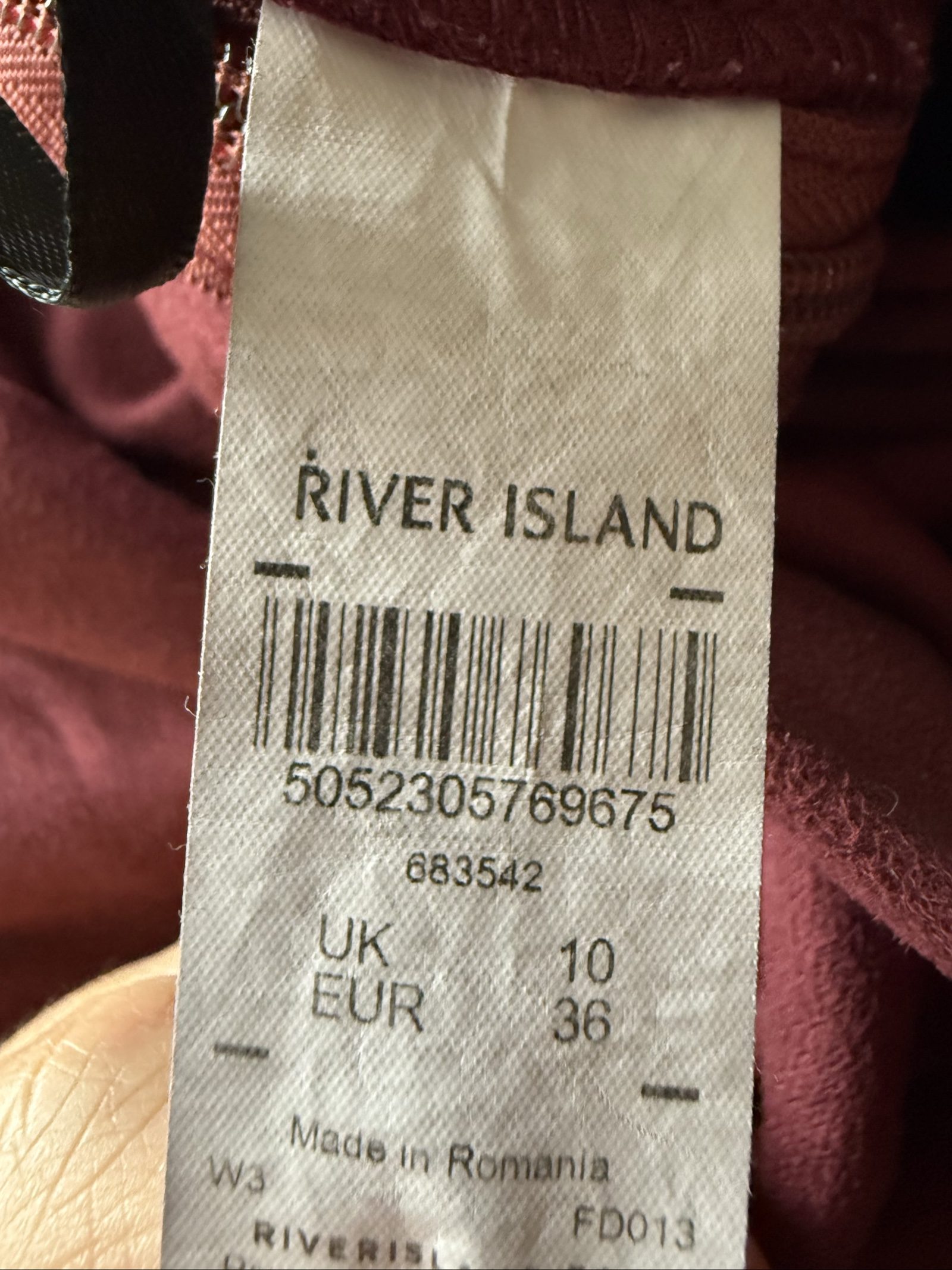 River Island Burgundy Suede Wrap Mini Skirt UK 10 Belted Casual Chic image 6