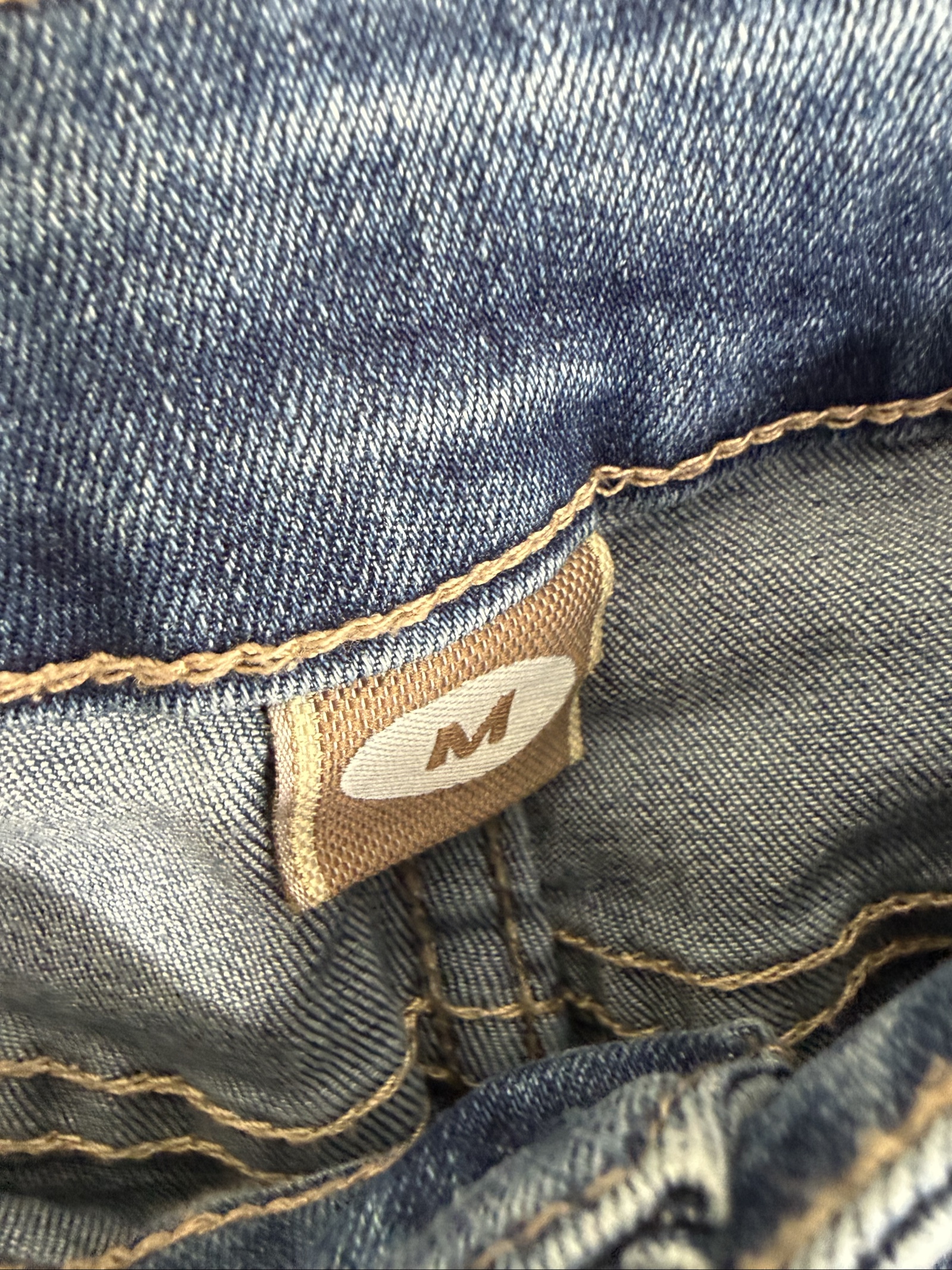 Medium Blue Denim Skinny Jeans Pearl Embellished UK M Stylish Detailed image 4