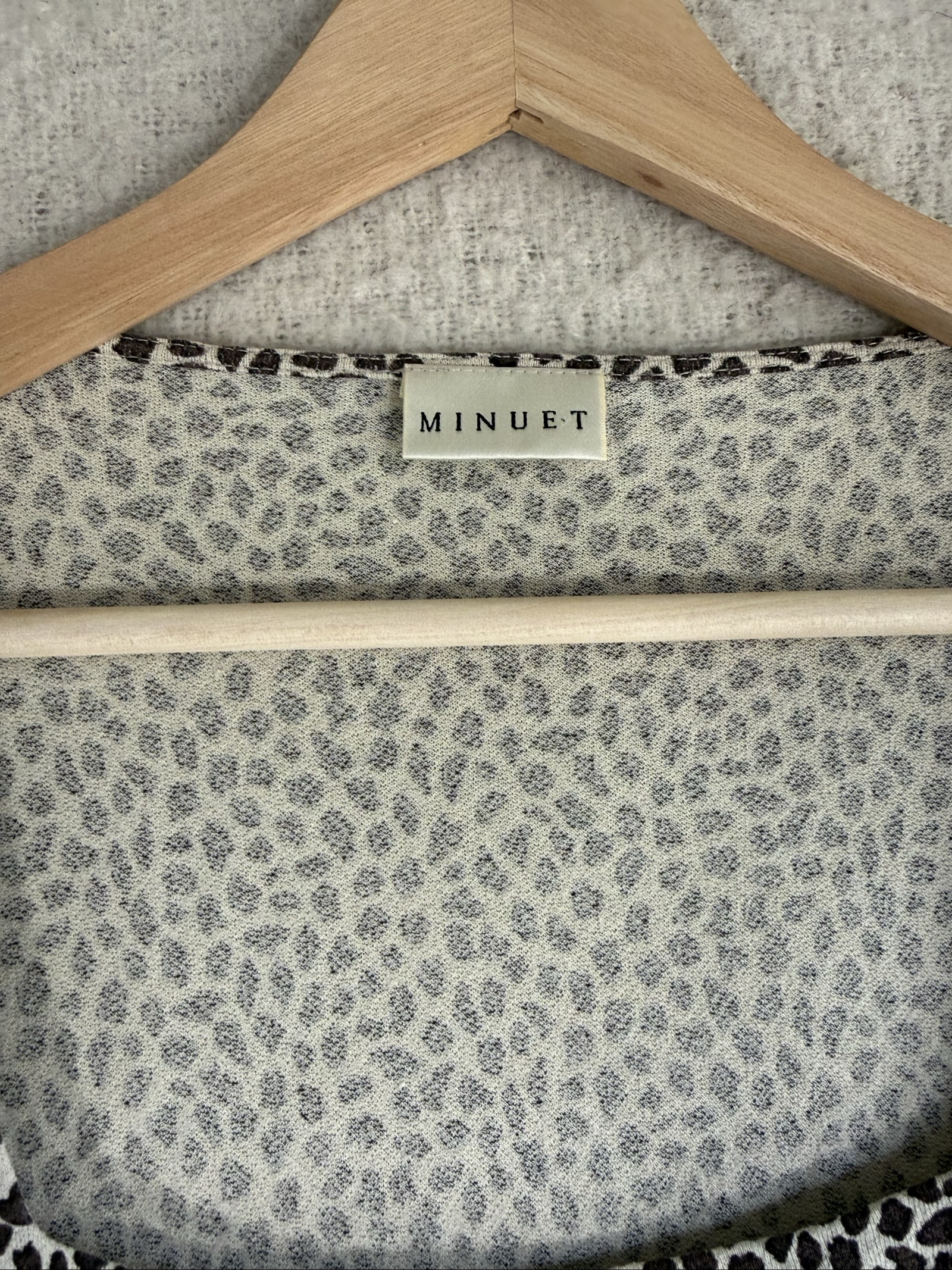 Minuet Brown & Beige Animal Print Viscose Jersey Top UK 16 Long Sleeve image 3
