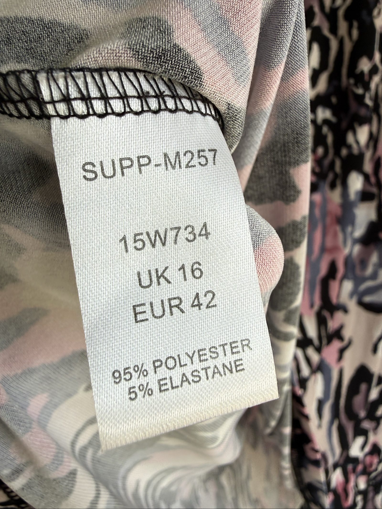 Together Pink Black Grey Patterned Embellished V-Neck UK Small Long Sleeve Top image 6