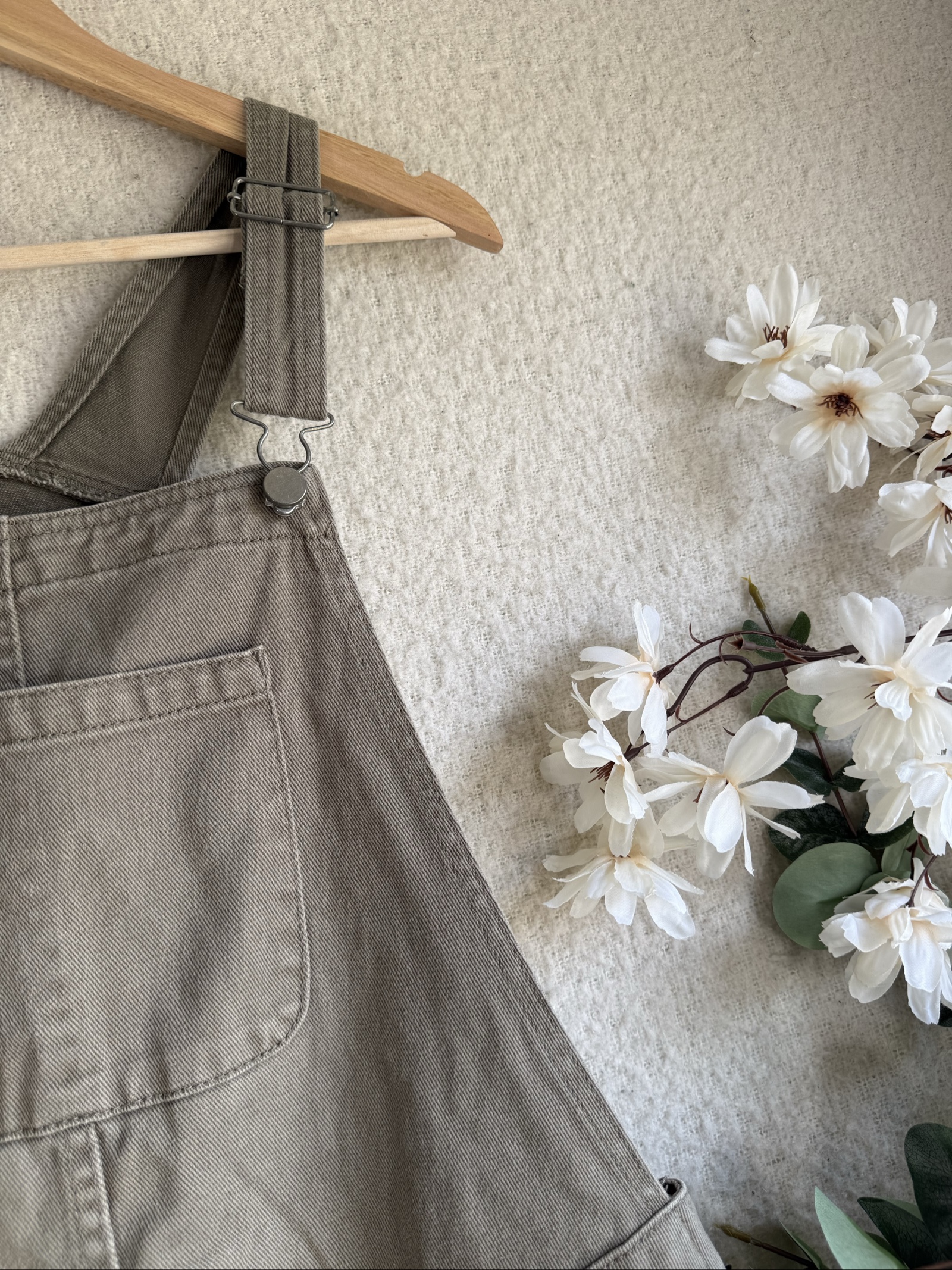 ASOS Denim Brown Cotton Twill Dungarees UK 12 Relaxed Fit Casual image 2