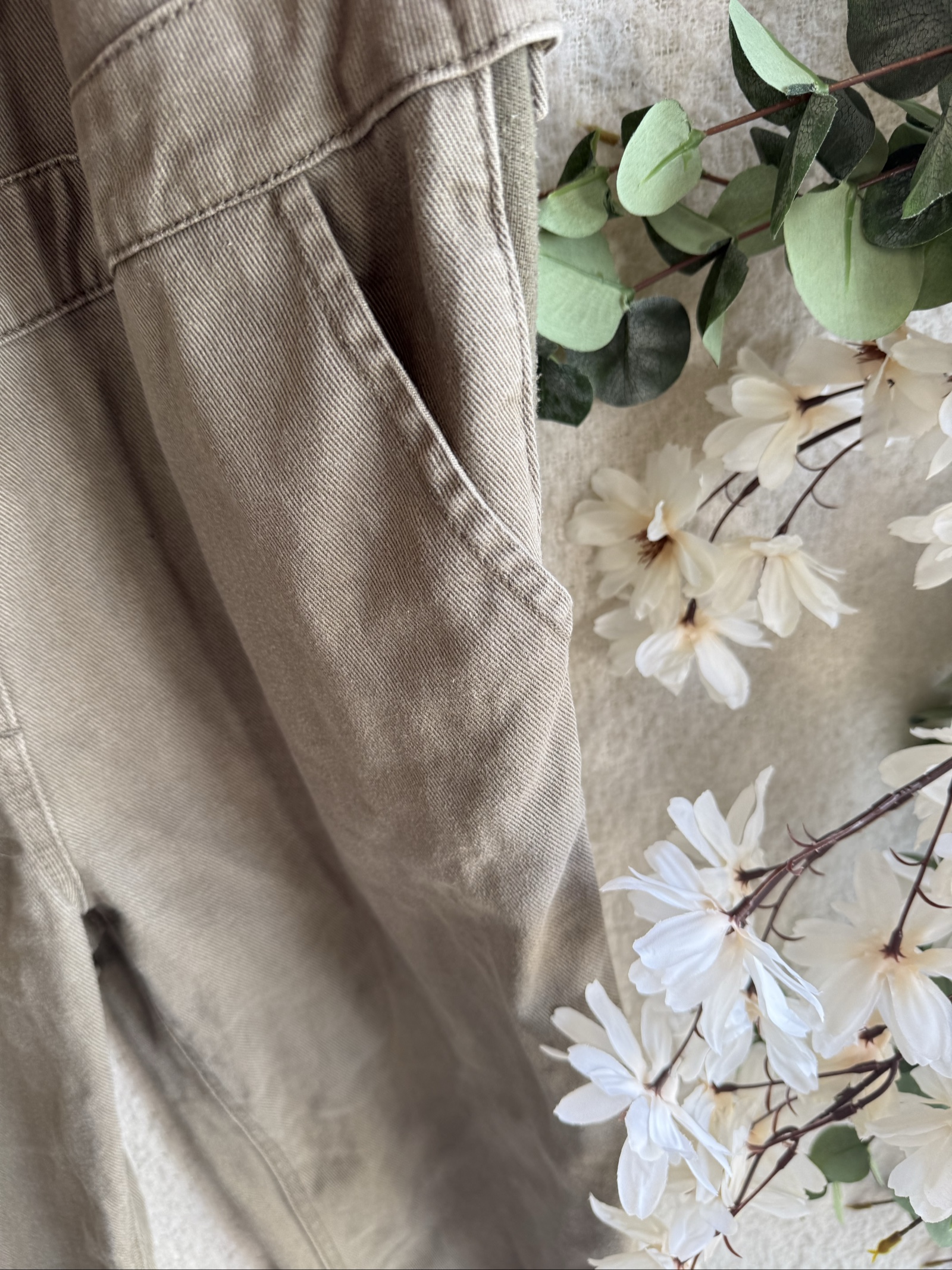 ASOS Denim Brown Cotton Twill Dungarees UK 12 Relaxed Fit Casual image 4